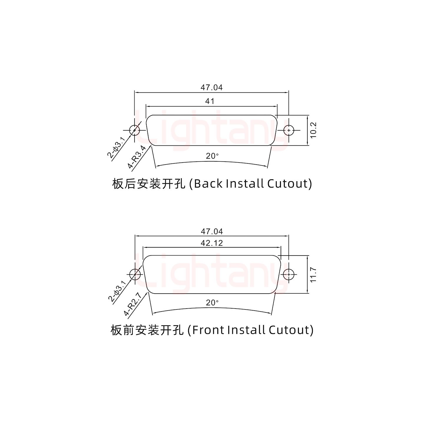 21W1母短體焊線/光孔/大電流10A