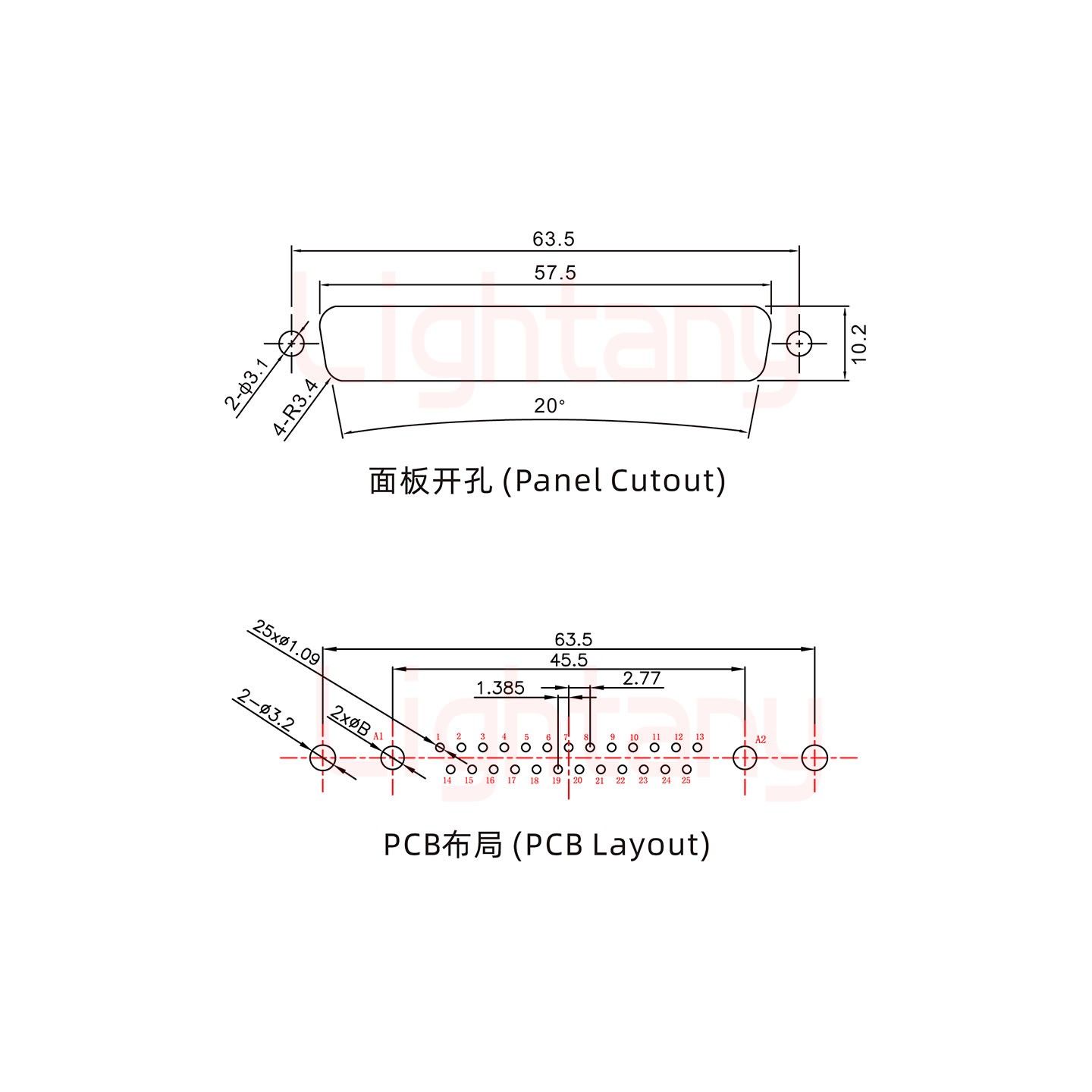 27W2公PCB直插板/鉚魚叉7.0/大電流10A