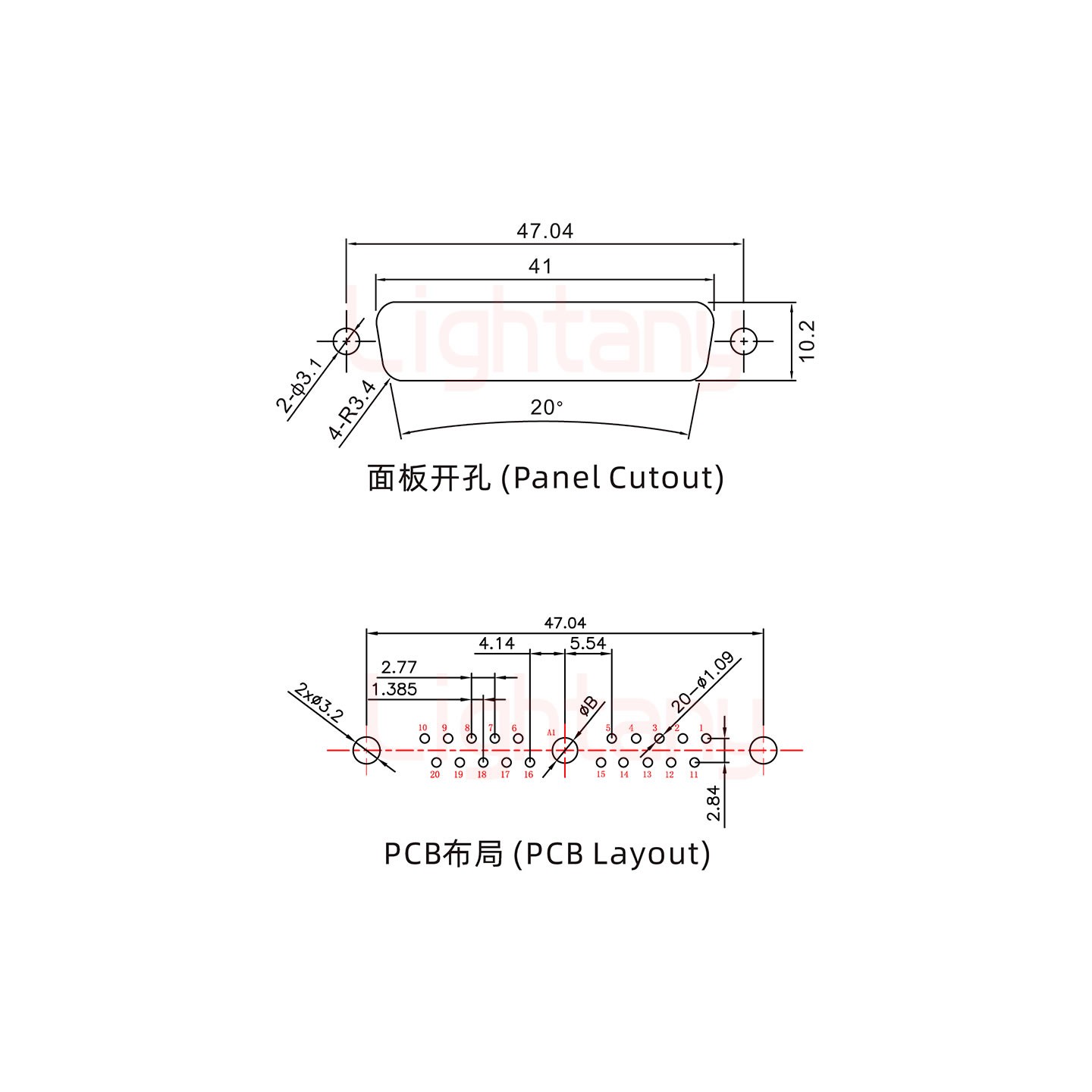 21W1母PCB直插板/鉚魚叉7.0/大電流10A