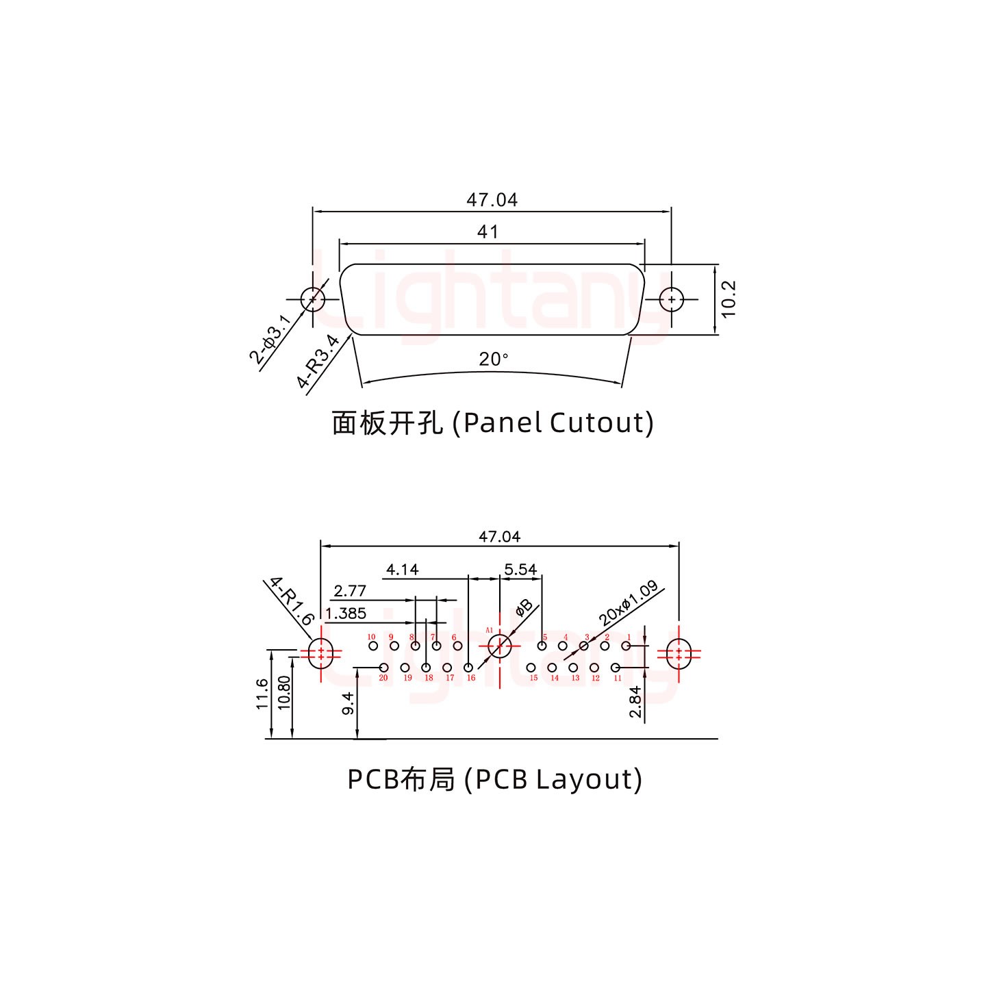 21W1母PCB彎插板/鉚支架10.8/大電流10A