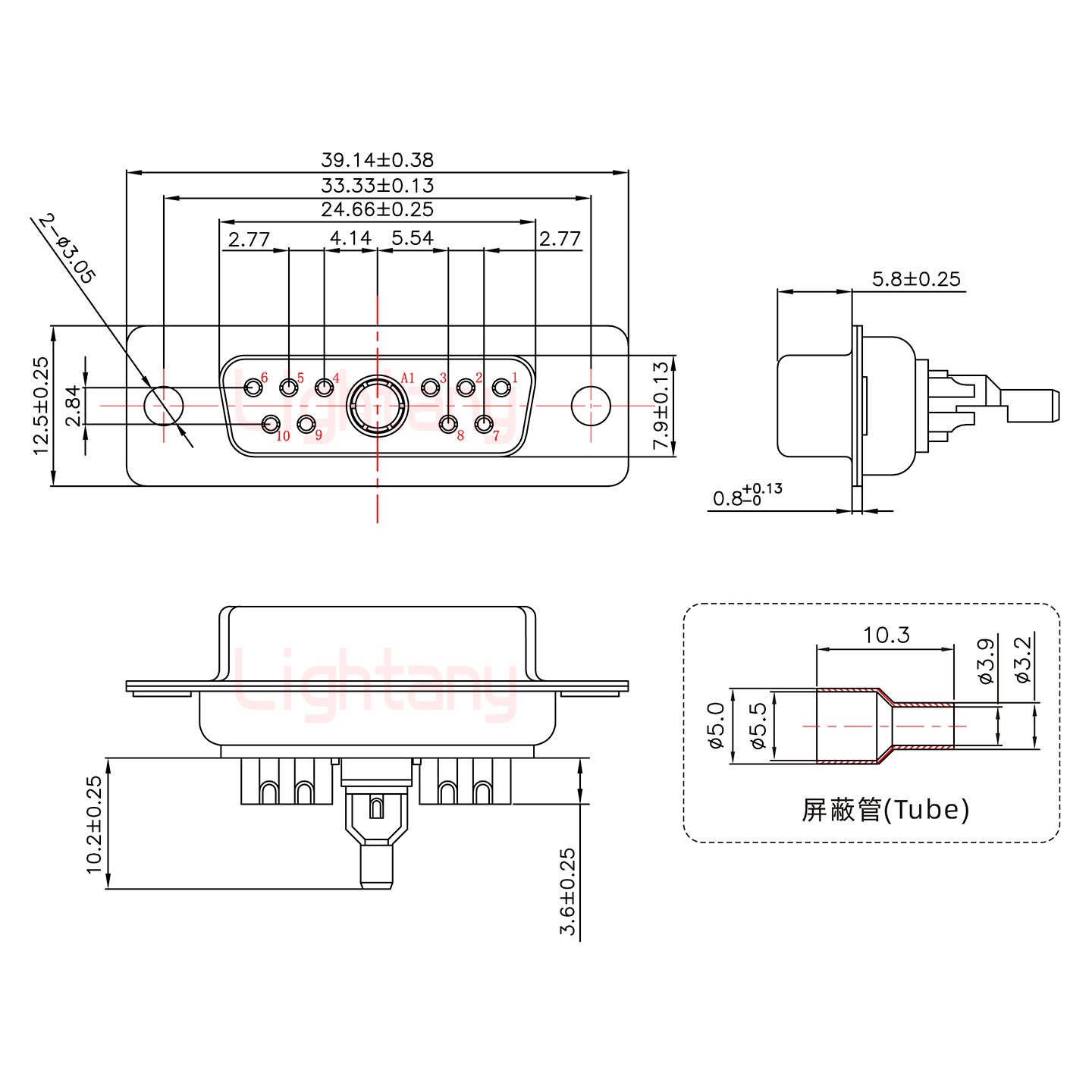 11W1母焊線式50歐姆+15P金屬外殼1679斜出線4~12mm