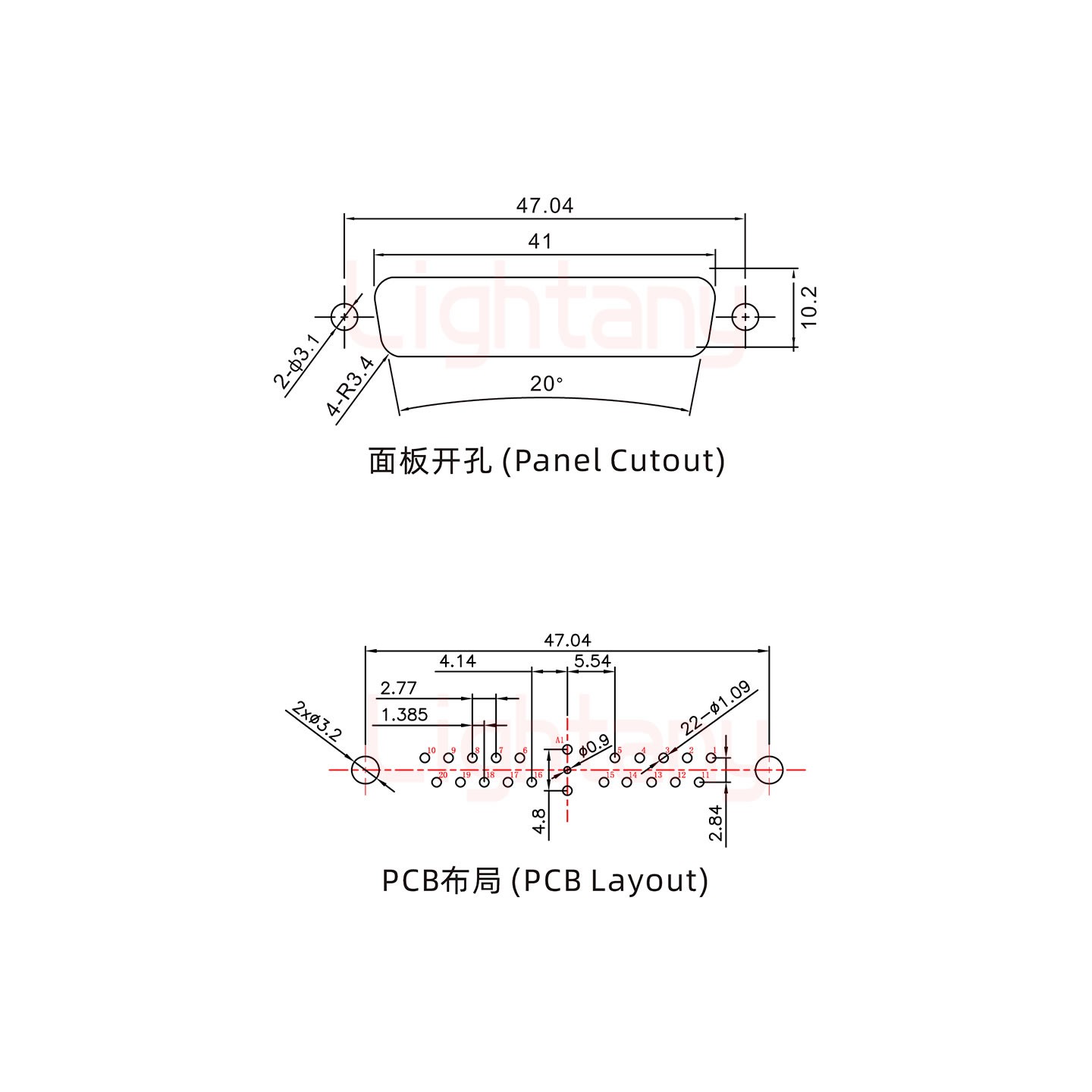 21W1母PCB直插板/鉚魚叉7.0/射頻同軸75歐姆