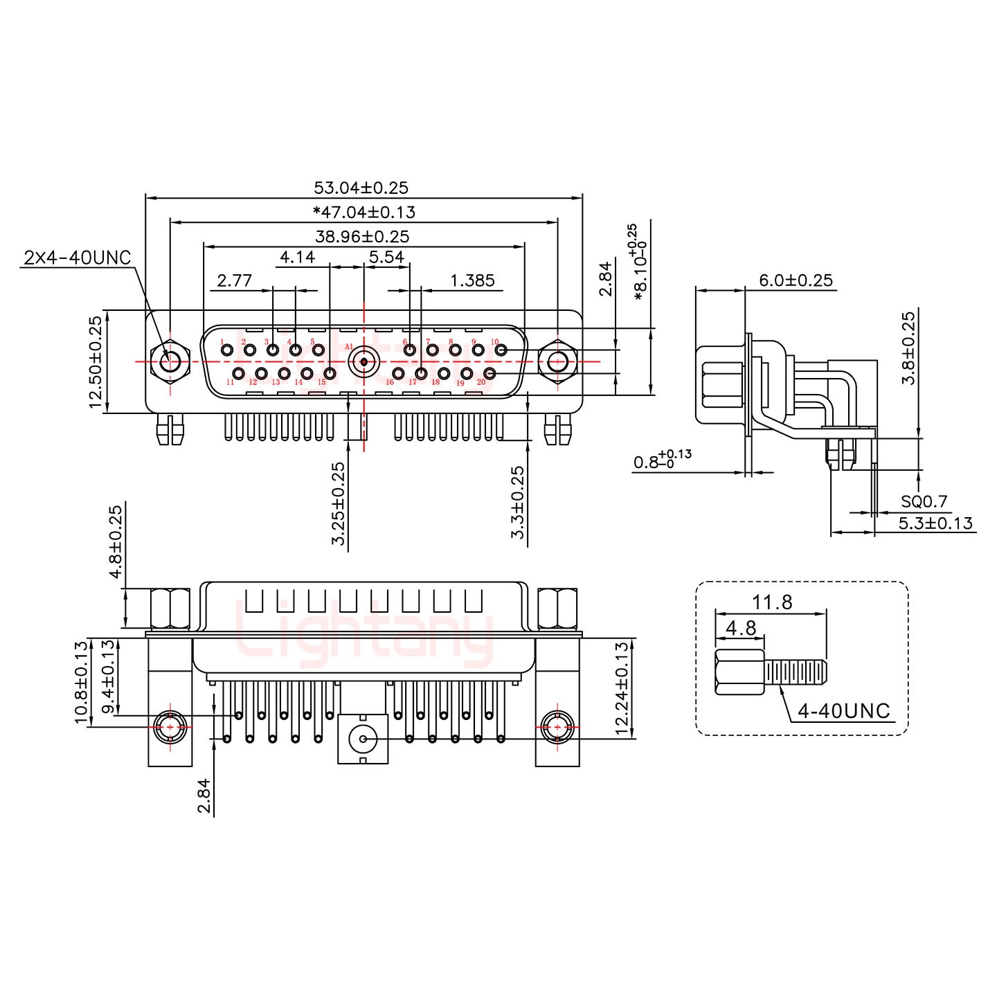 21W1公PCB彎插板/鉚支架10.8/射頻同軸75歐姆