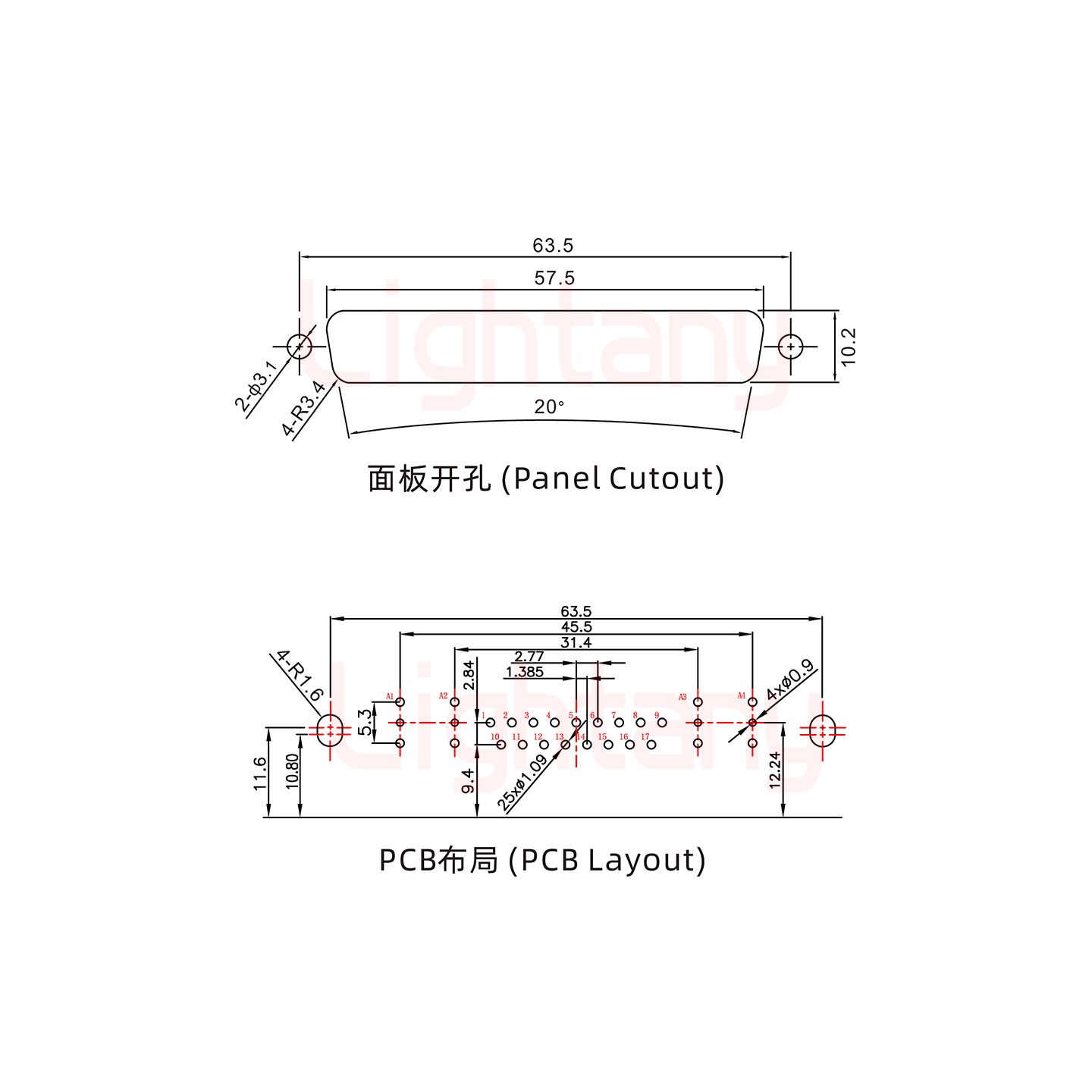 21W4公PCB彎插板/鉚支架10.8/射頻同軸75歐姆