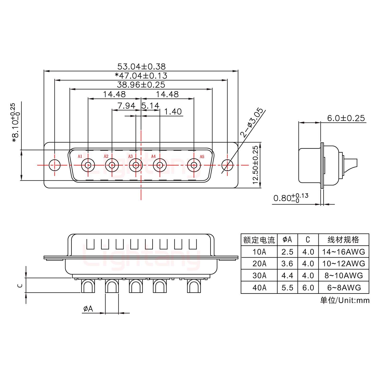 5W5公短體焊線20A+25P金屬外殼1015彎出線4~12mm