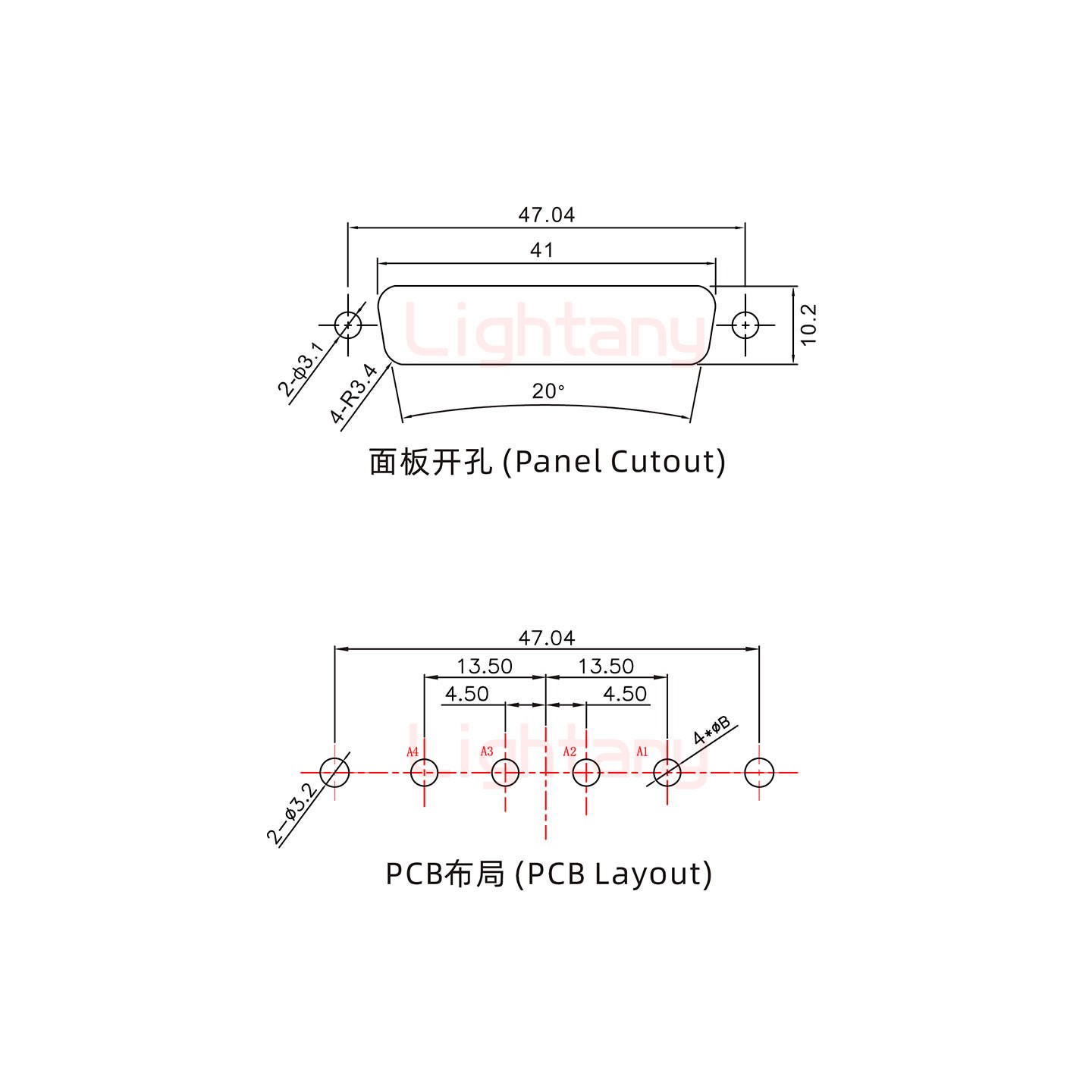 4V4母PCB直插板/鉚支架6.0/大電流30A