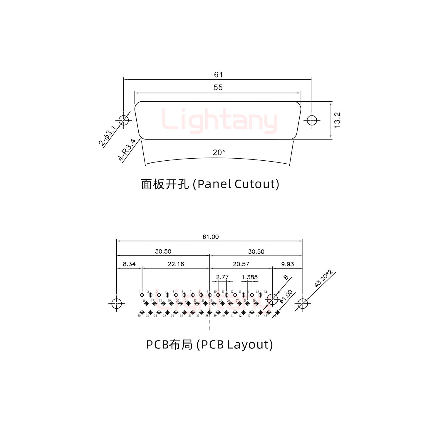 47W1公PCB直插板/鉚魚叉7.0/大電流20A