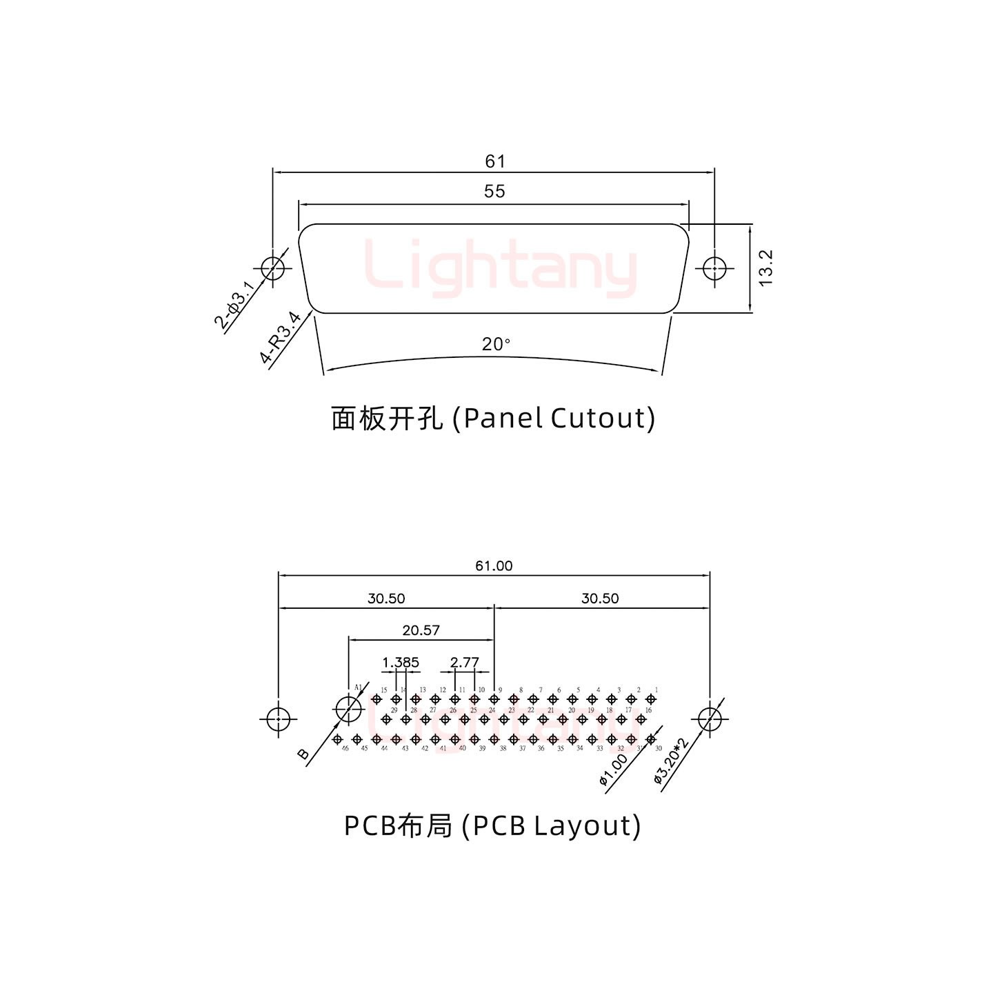 47W1母PCB直插板/鉚魚叉7.0/大電流40A