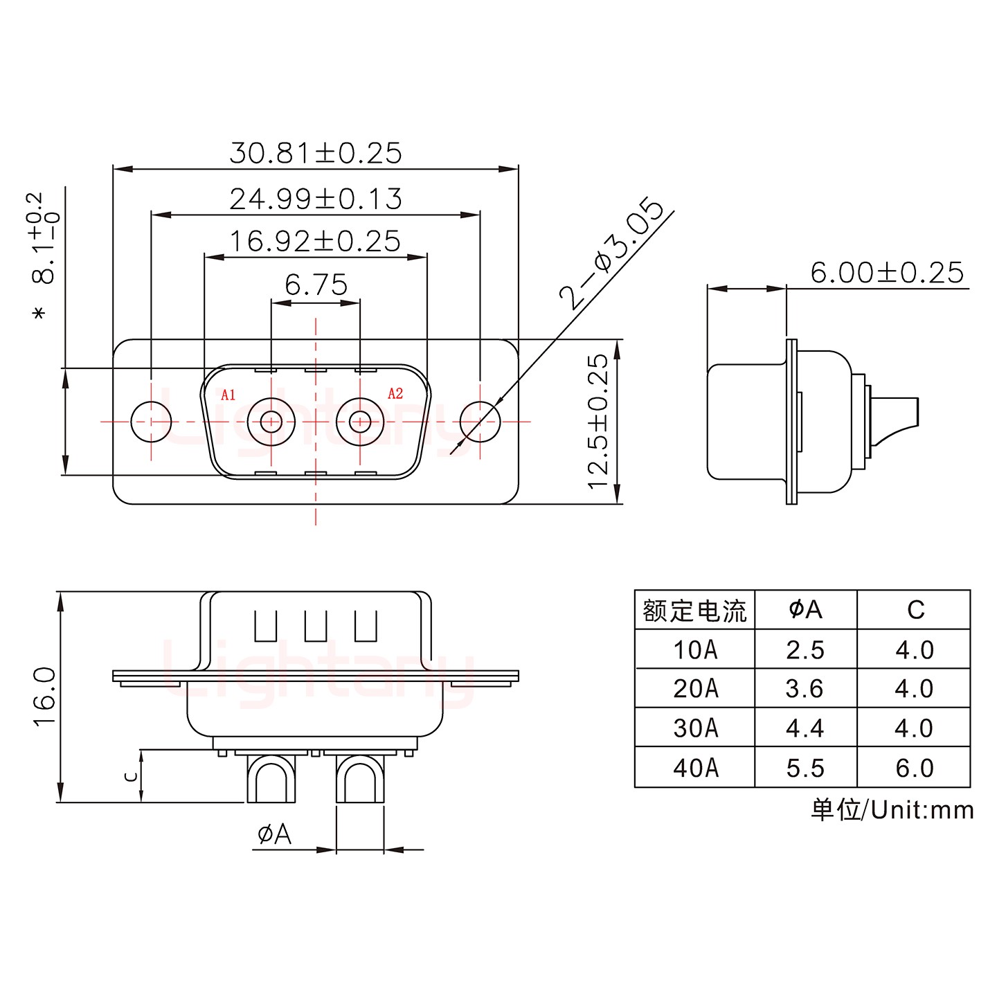 2W2公短體焊線30A+9P金屬外殼1392斜出線4~12mm