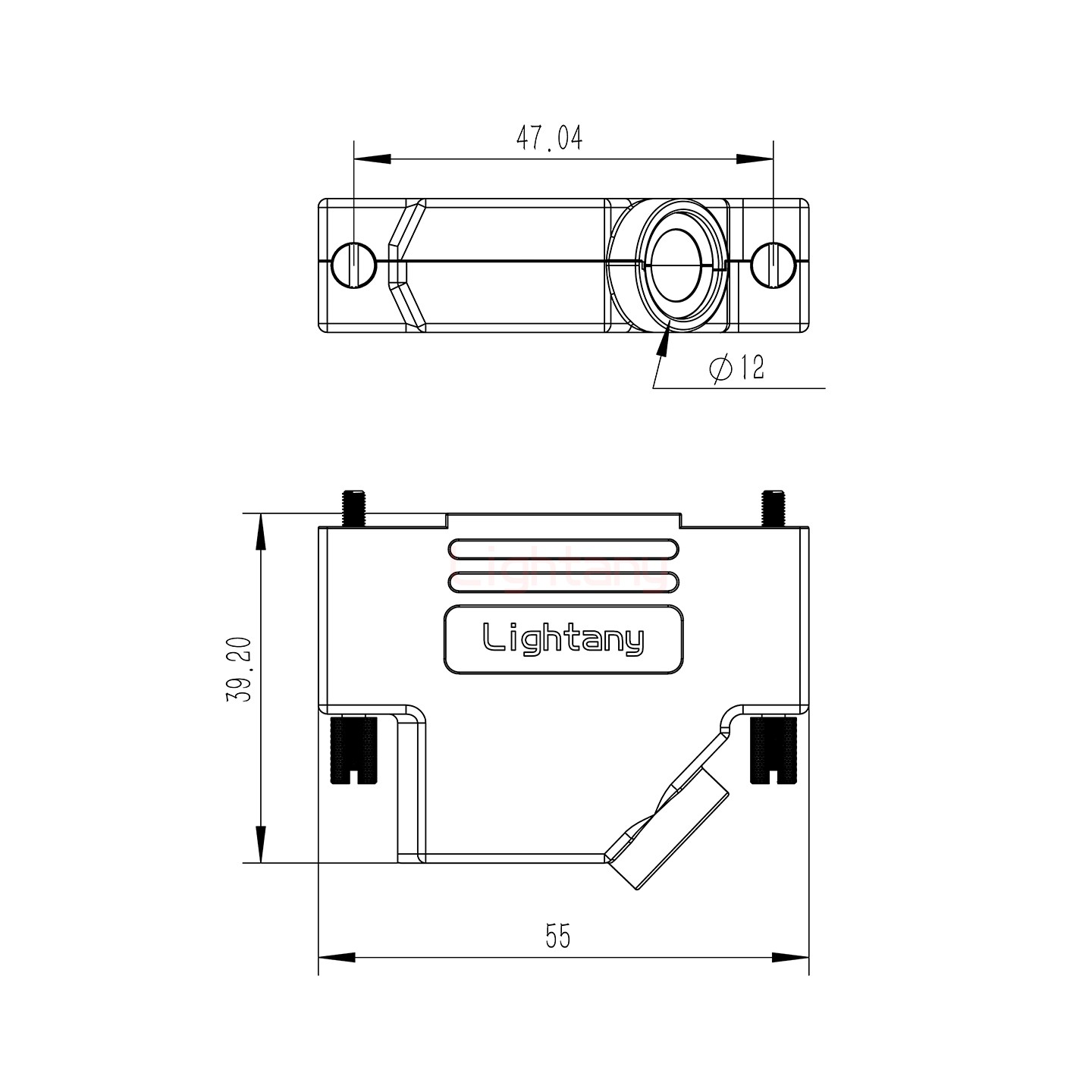 DB25公焊線+金屬外殼592斜出線4~12mm