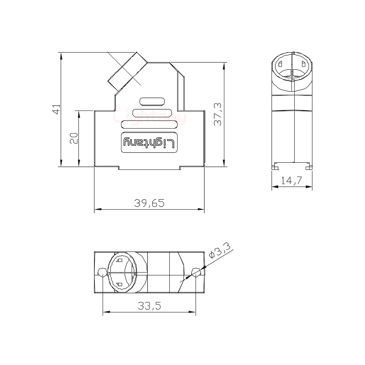 3V3公焊線式75歐姆+15P金屬外殼1679斜出線4~12mm