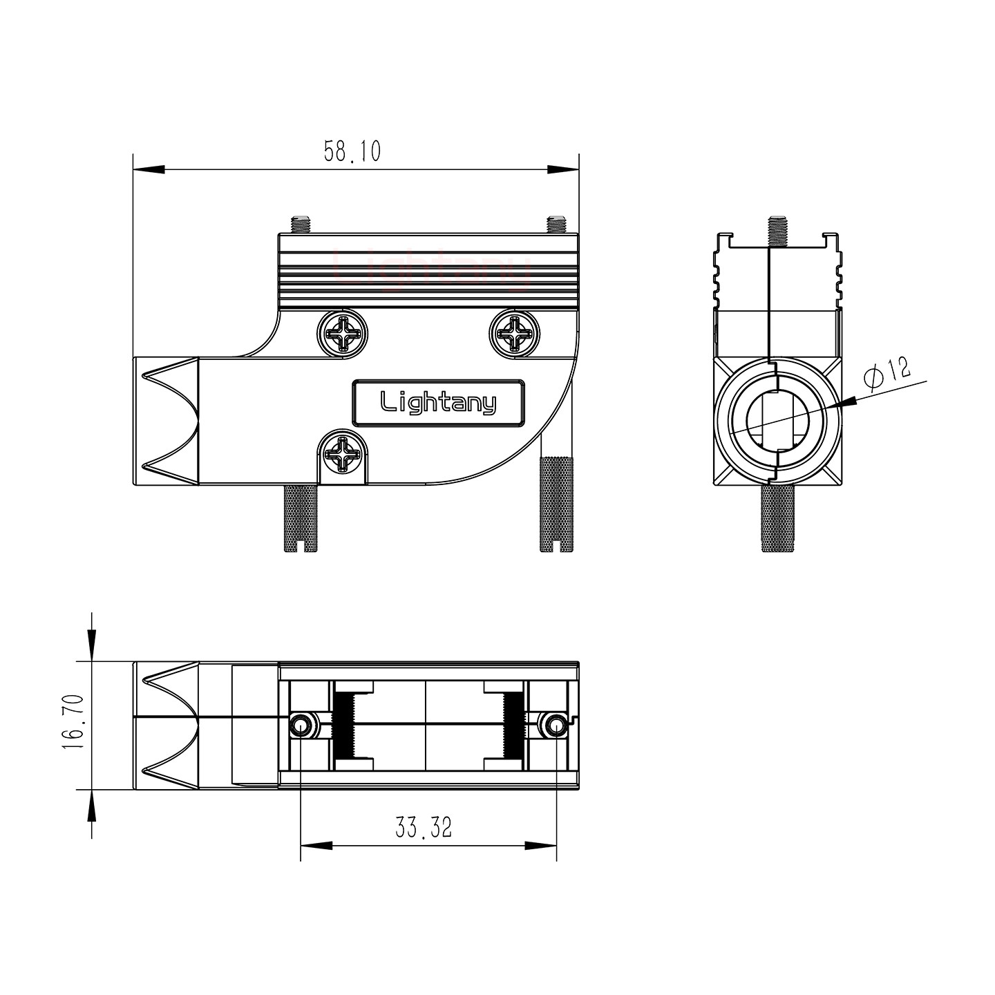 11W1公焊線式75歐姆+15P金屬外殼1443彎出線4~12mm