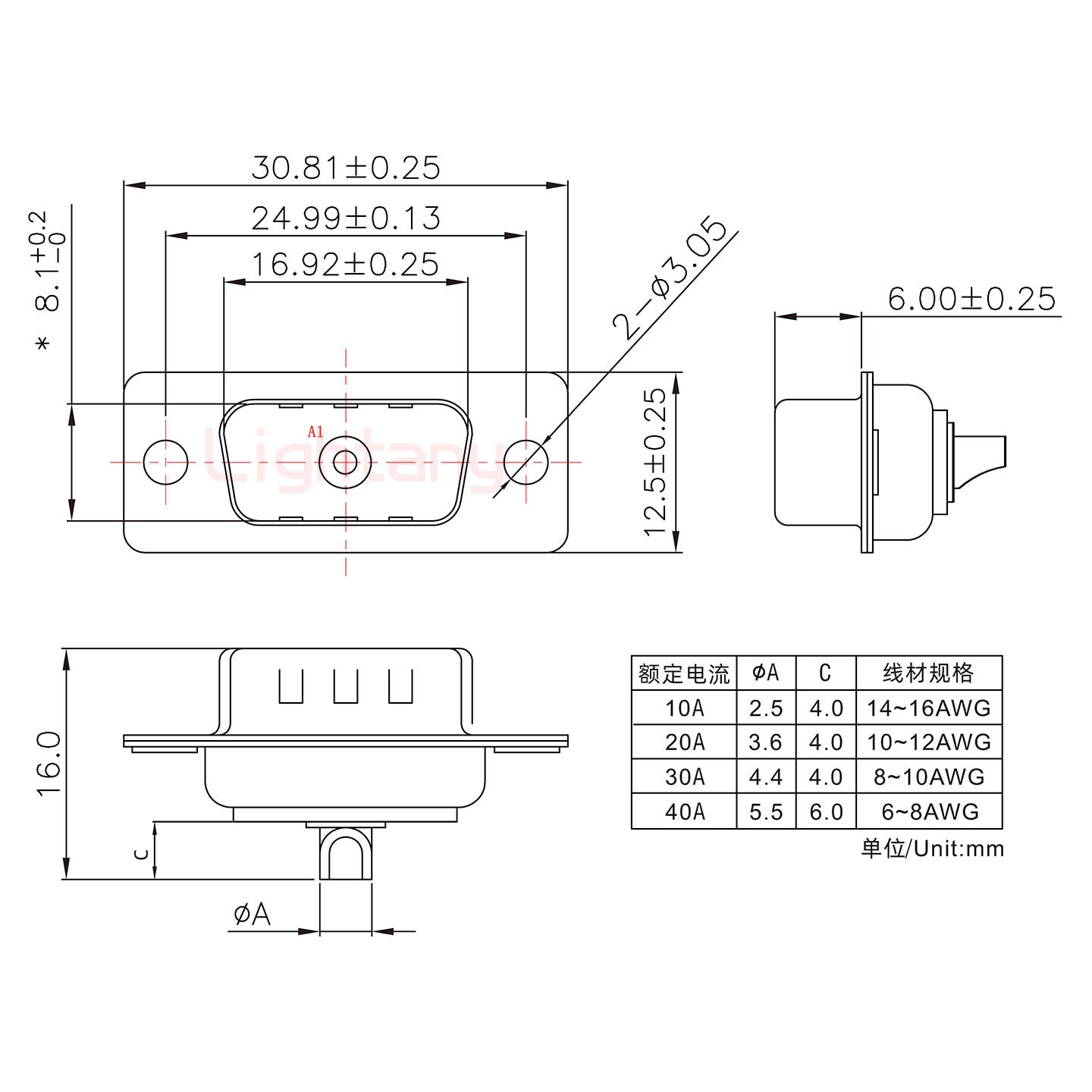 1W1公短體焊線20A+9P金屬外殼424彎出線4~12mm