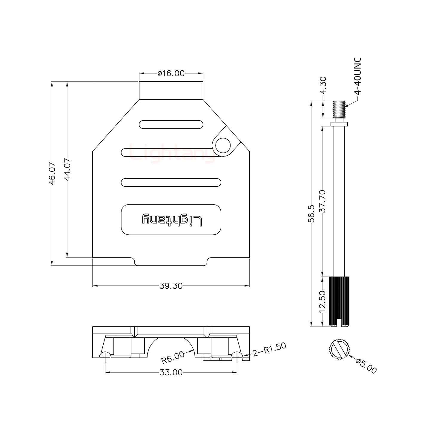 3W3母短體焊線10A+15P金屬外殼1664直出線4~12mm