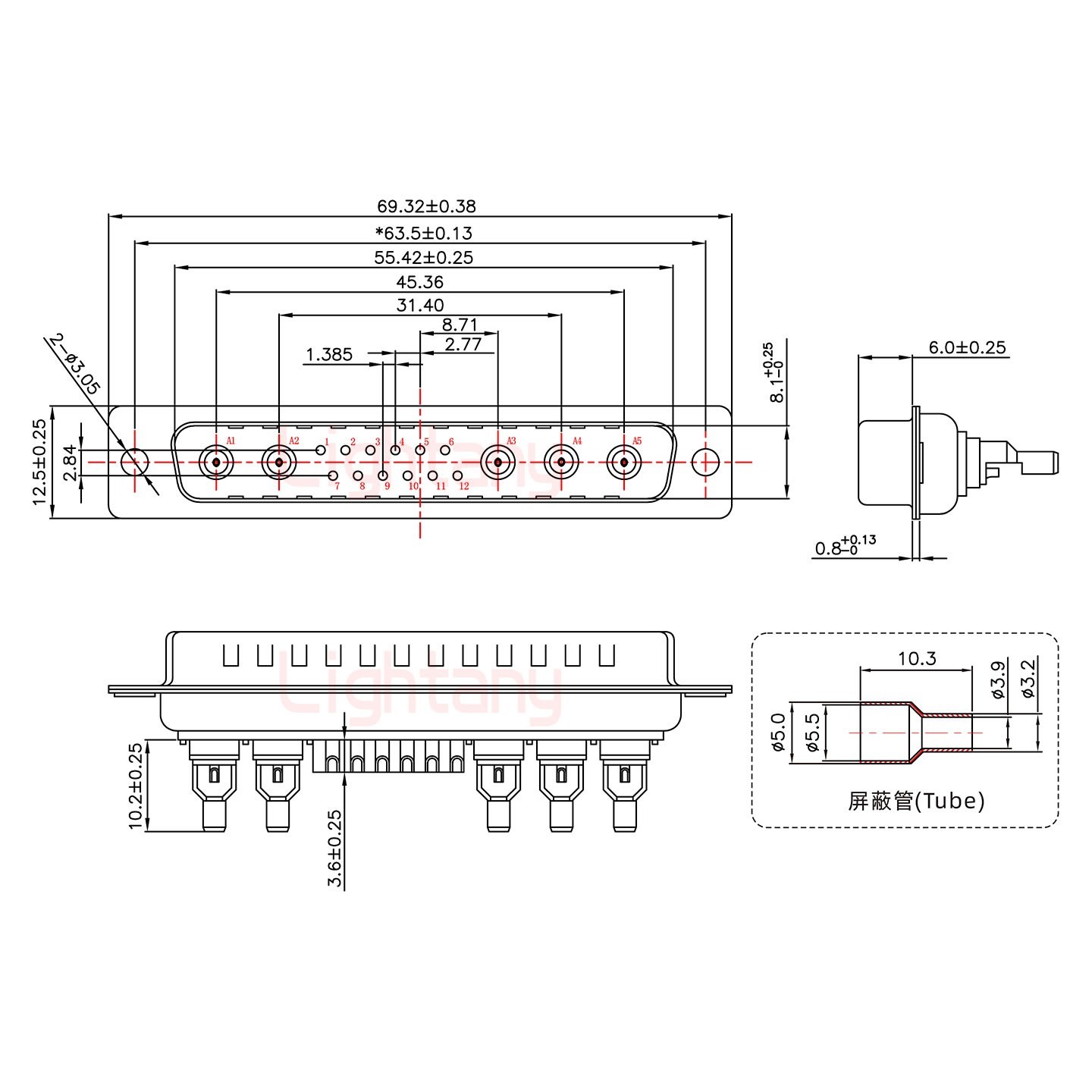 17W5公頭焊線+防水接頭/線徑5~11mm/射頻同軸50歐姆