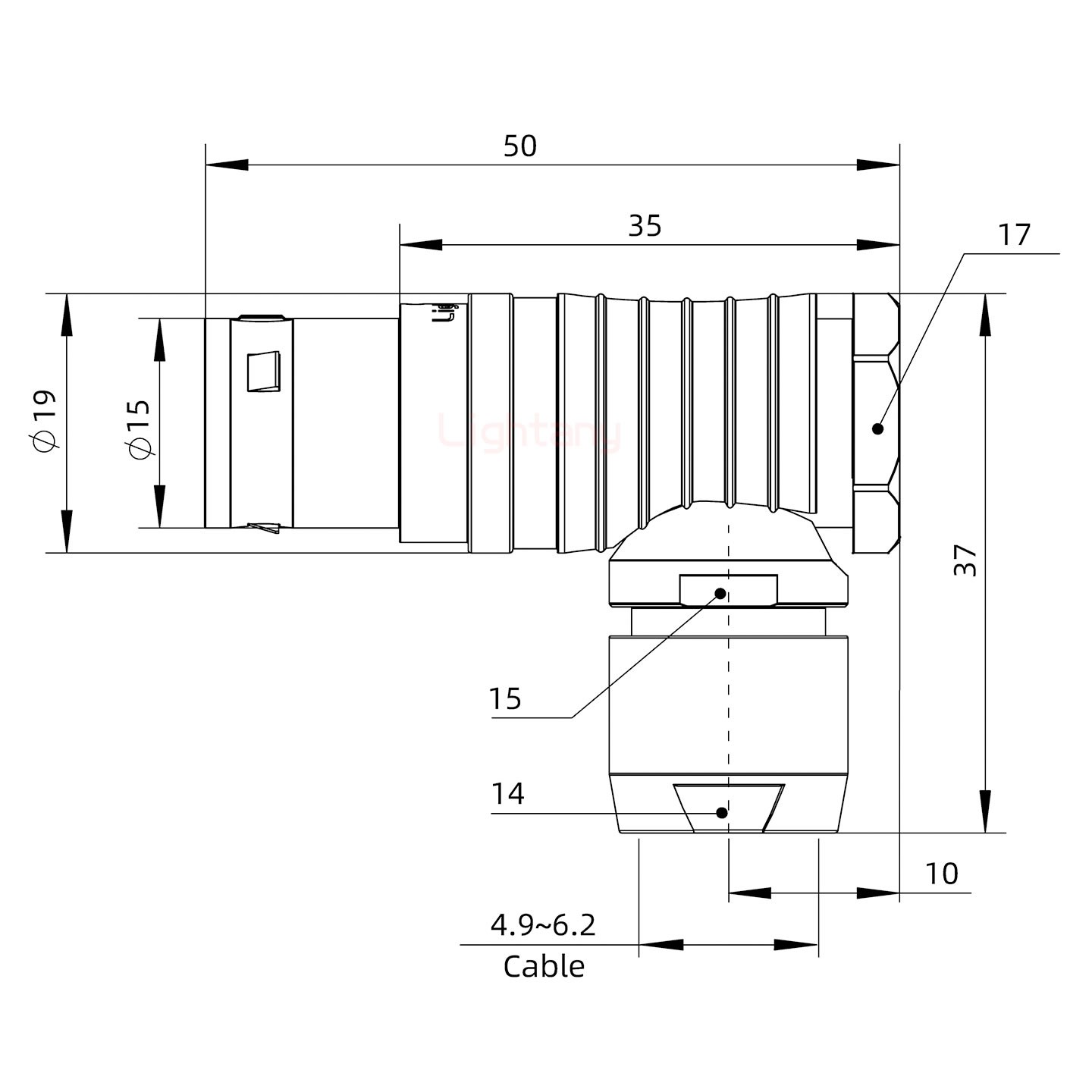 FHG.3B.002.CLAD62彎式插頭