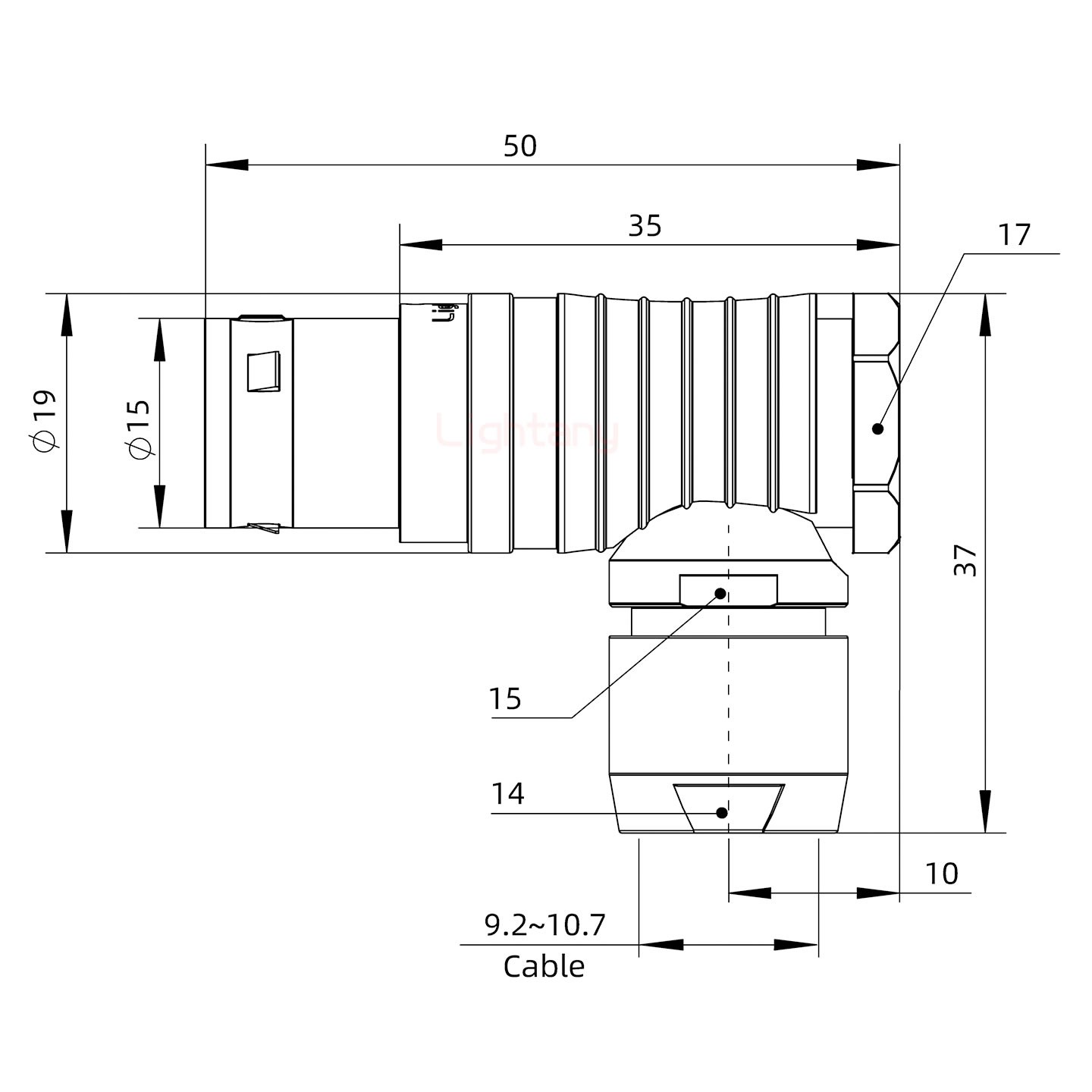 FHG.3B.003.CLAD10彎式插頭