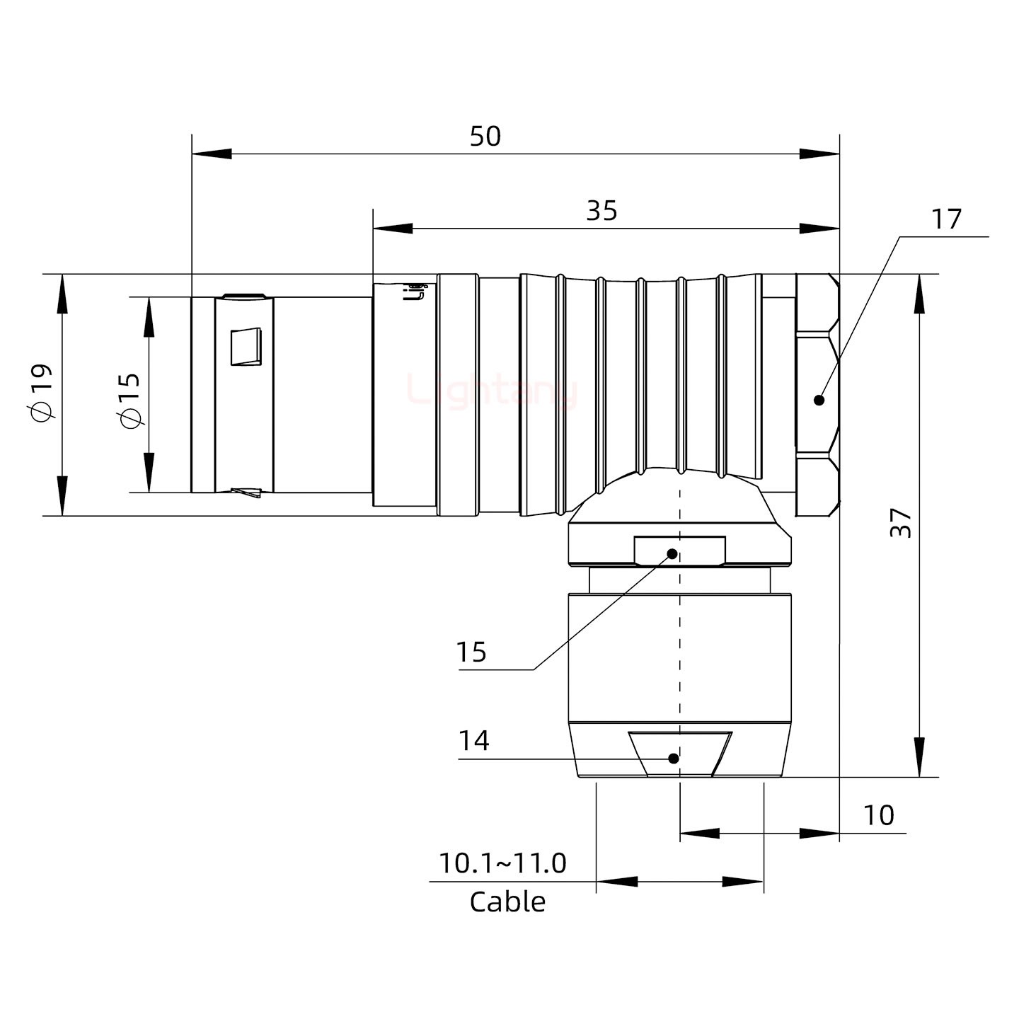 FHG.3B.003.CLAD11彎式插頭