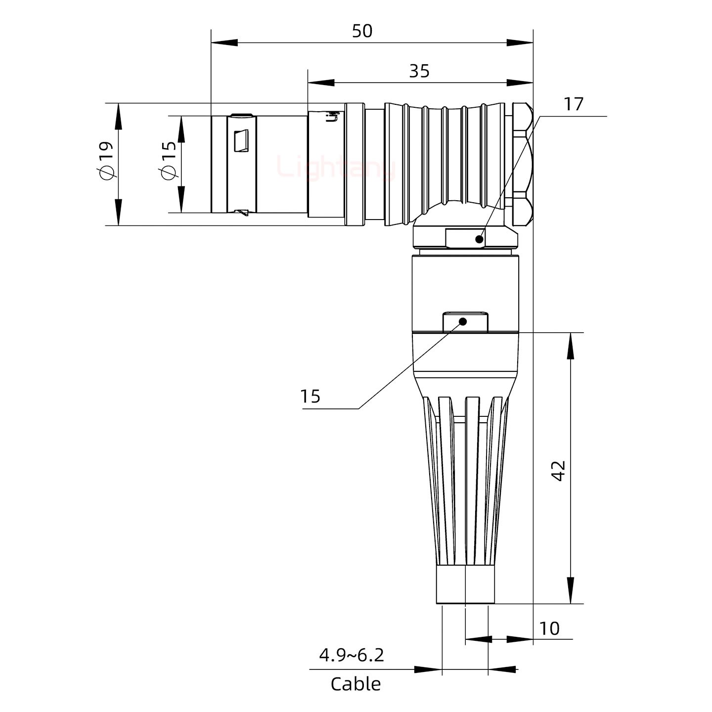 FHG.3B.004.CLAD62Z帶護套彎式插頭