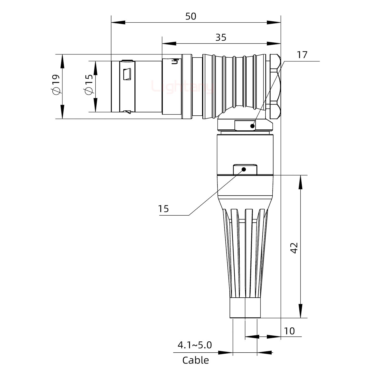 FHG.3B.006.CLAM52Z帶護套彎式插頭