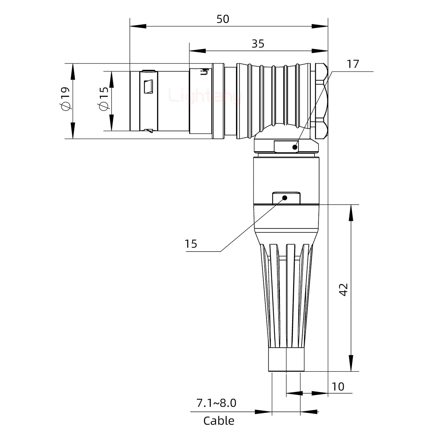 FHG.3B.009.CLAD82Z帶護套彎式插頭