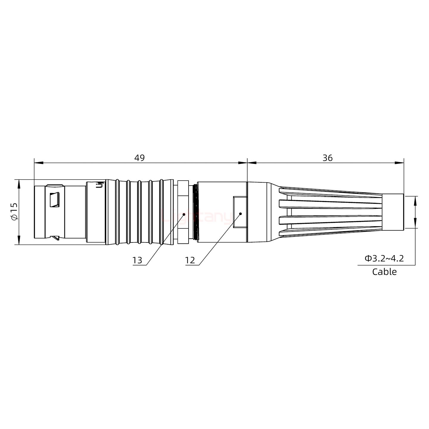 FGG.2B.002.CLAD42Z帶護套直式插頭