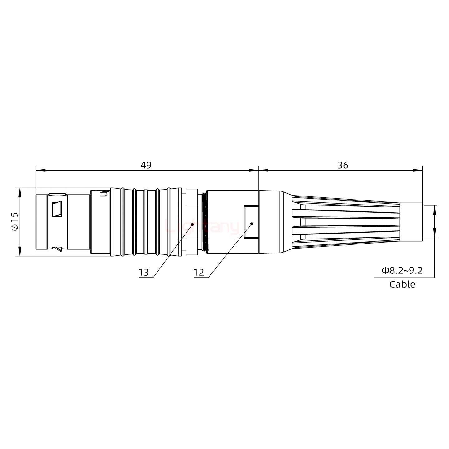 FGG.2B.004.CLAD92Z帶護套直式插頭