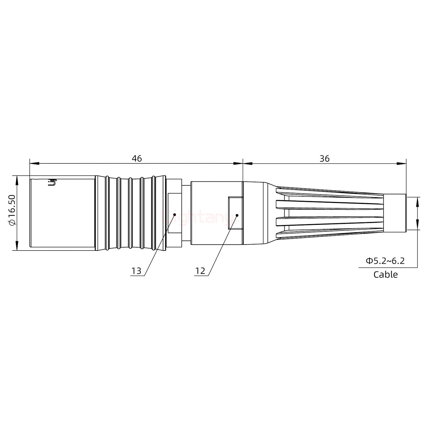 PHG.2B.002.CLLD62Z推拉自鎖帶護(hù)套浮動插座