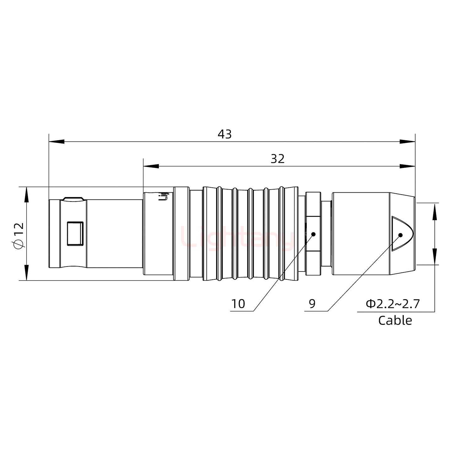 FGG.1B.002.CLAM27推拉自鎖直式插頭