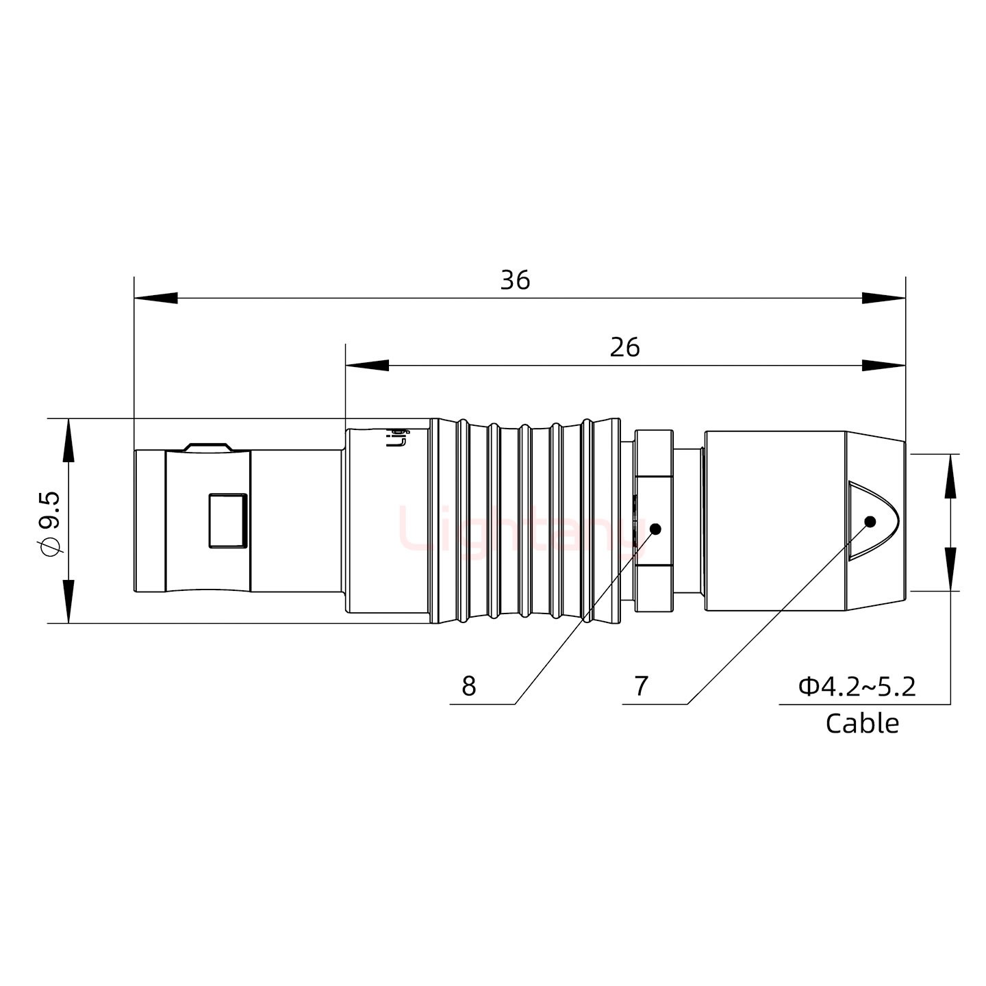 FGG.0B.005.CLAD52推拉自鎖直式插頭