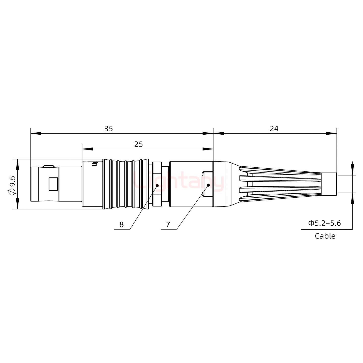 FGG.0B.004.CLAD56Z帶護套直式插頭