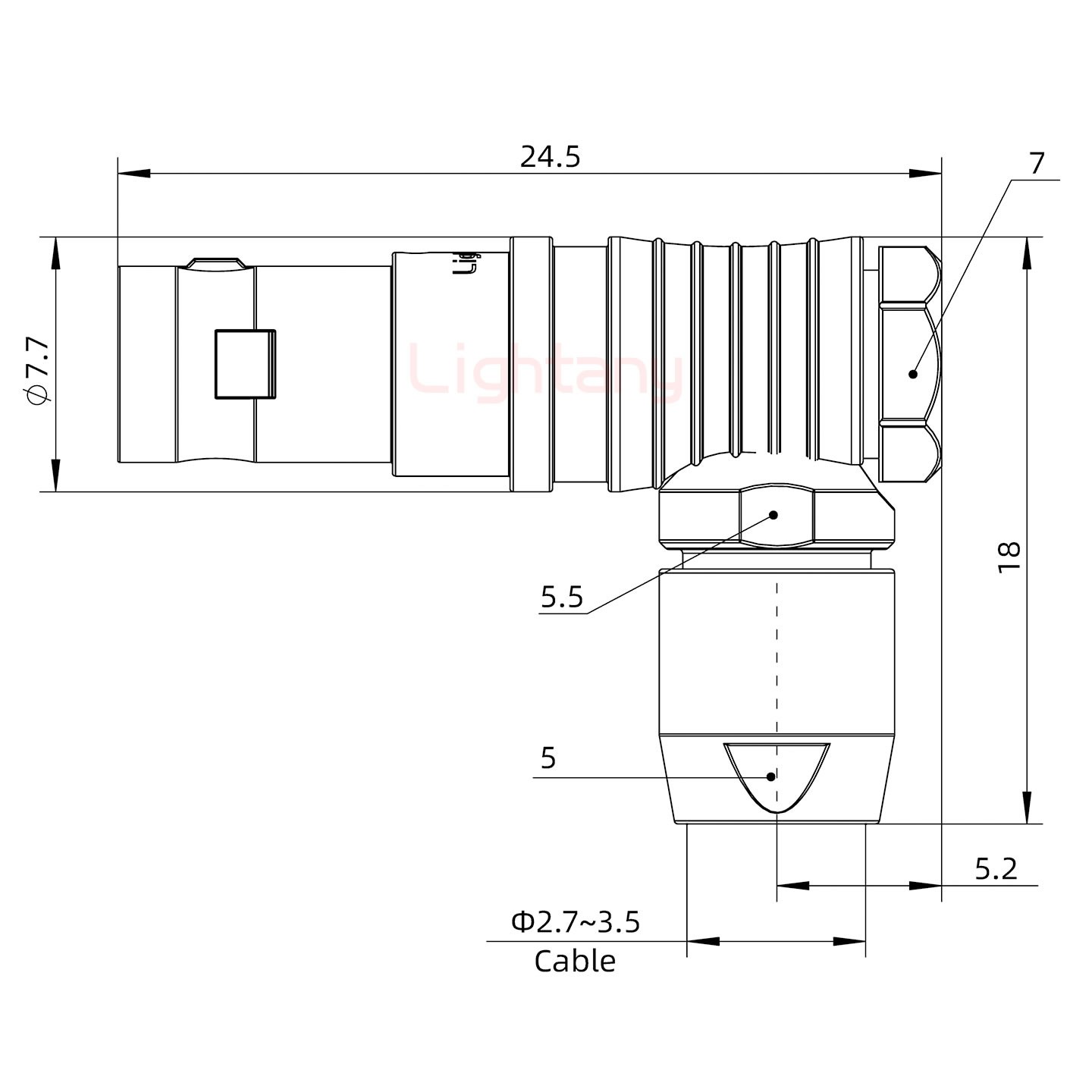 FHG.00.004.CLAD35推拉自鎖彎式插頭