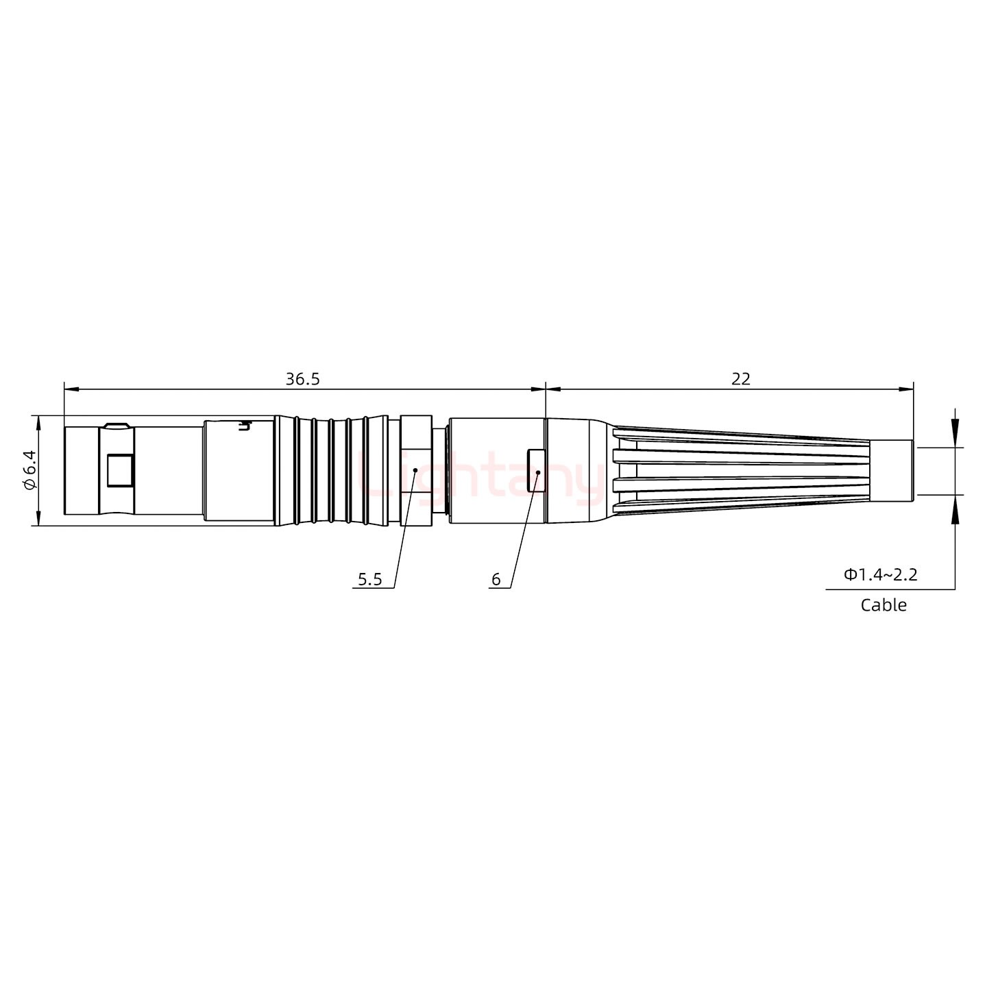 FGG.00.003.CLAD22Z帶護(hù)套直式插頭