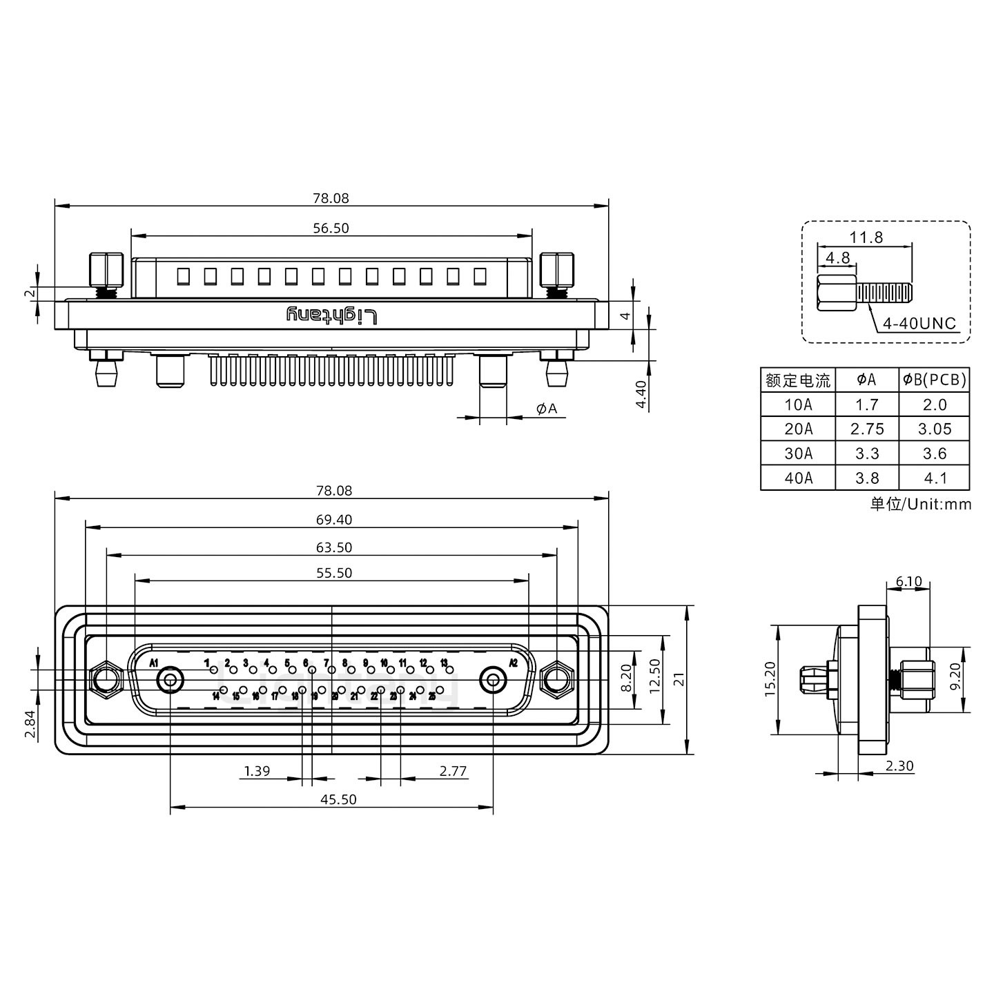 防水27W2公直插板/鉚魚叉/鎖螺絲/大電流40A