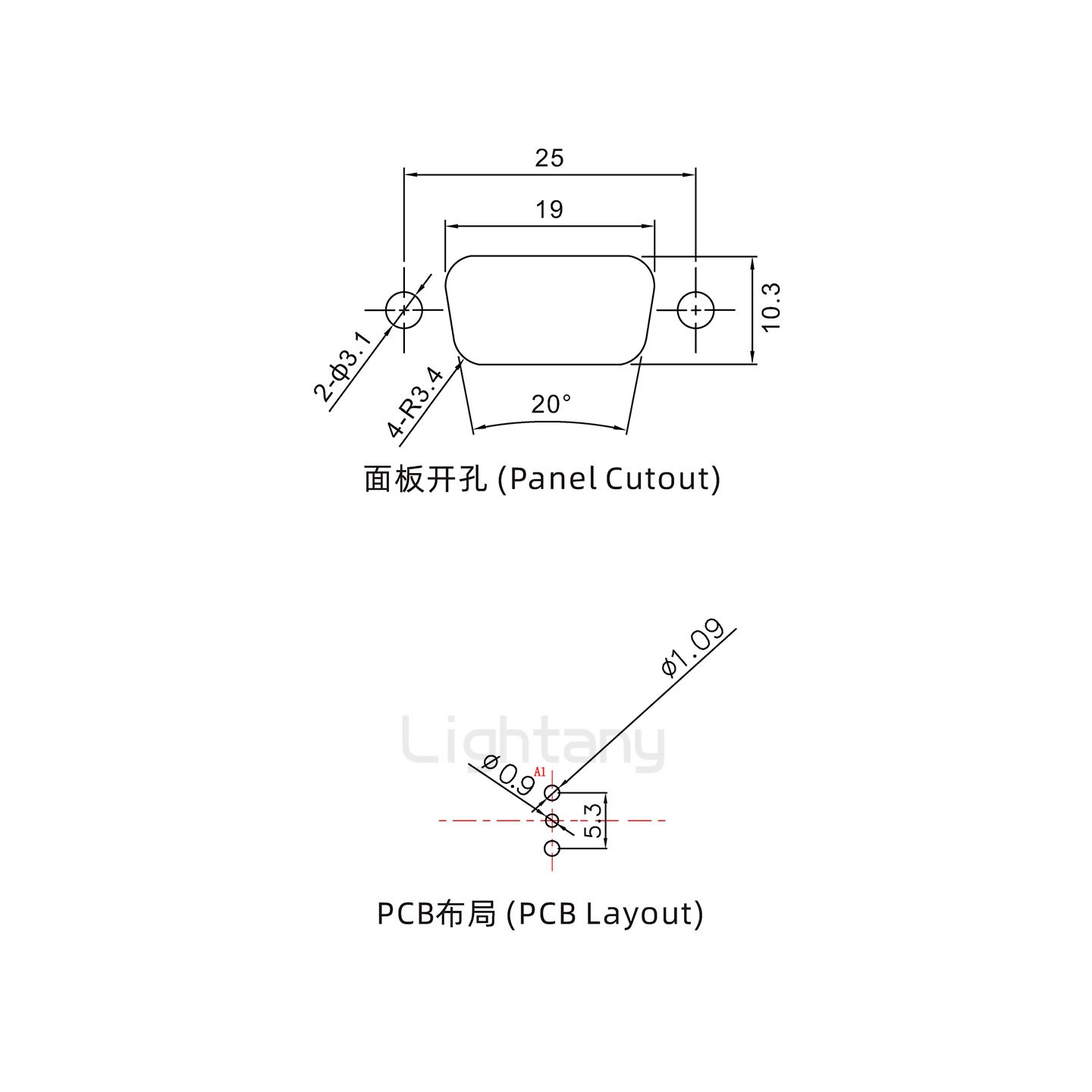 防水1W1公直插板/鎖螺絲/射頻同軸50歐姆