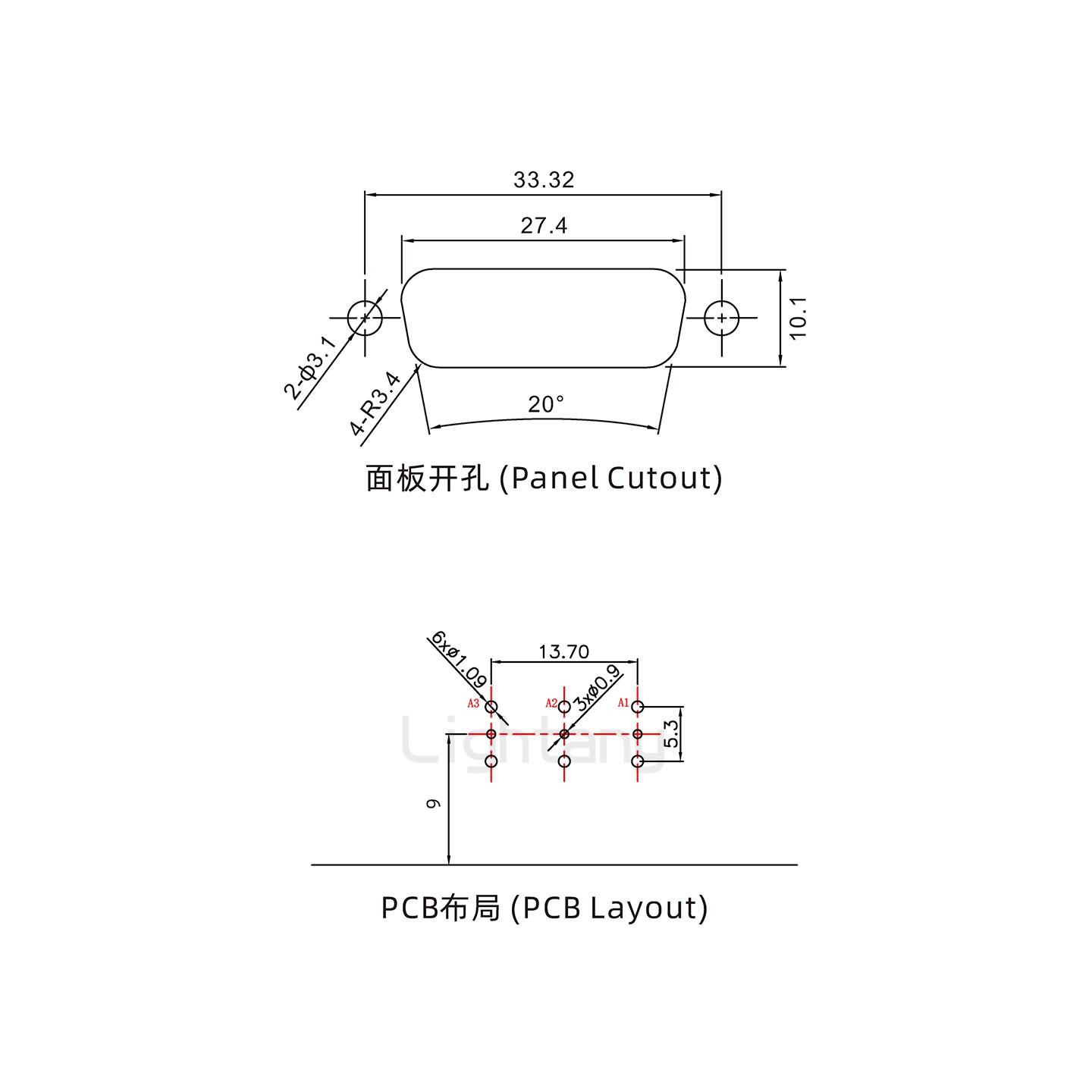 防水3W3母彎插板/鎖螺絲/射頻同軸50歐姆