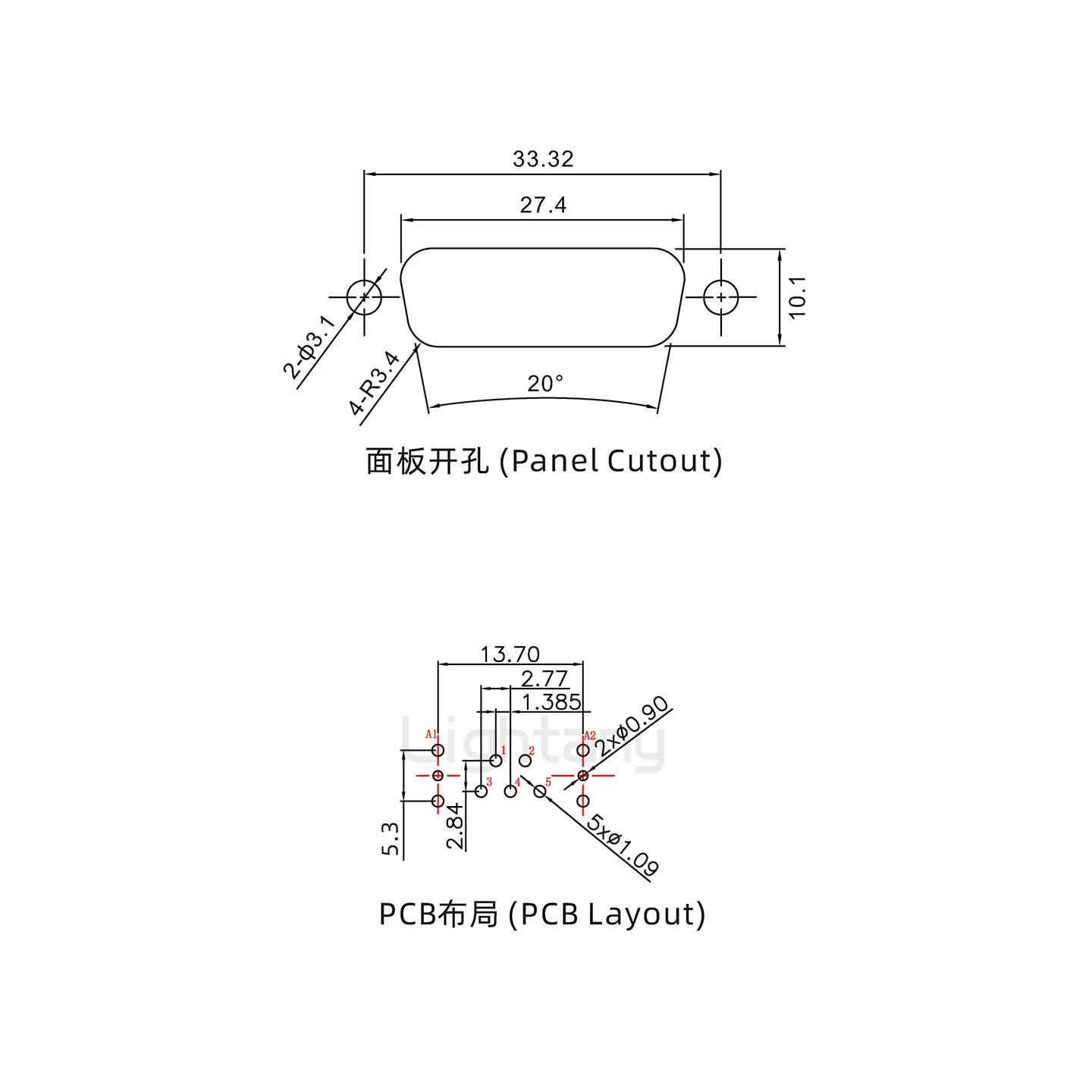 防水7W2公直插板/鎖螺絲/射頻同軸50歐姆