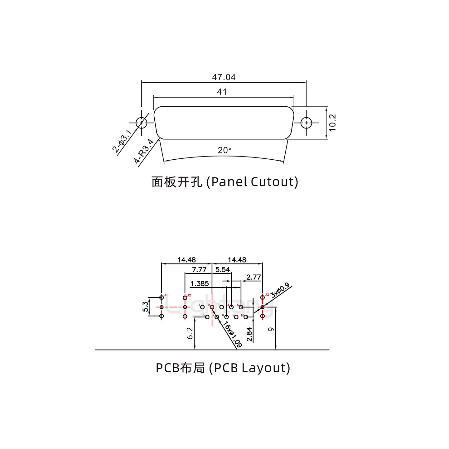 防水13W3公彎插板/鎖螺絲/射頻同軸50歐姆