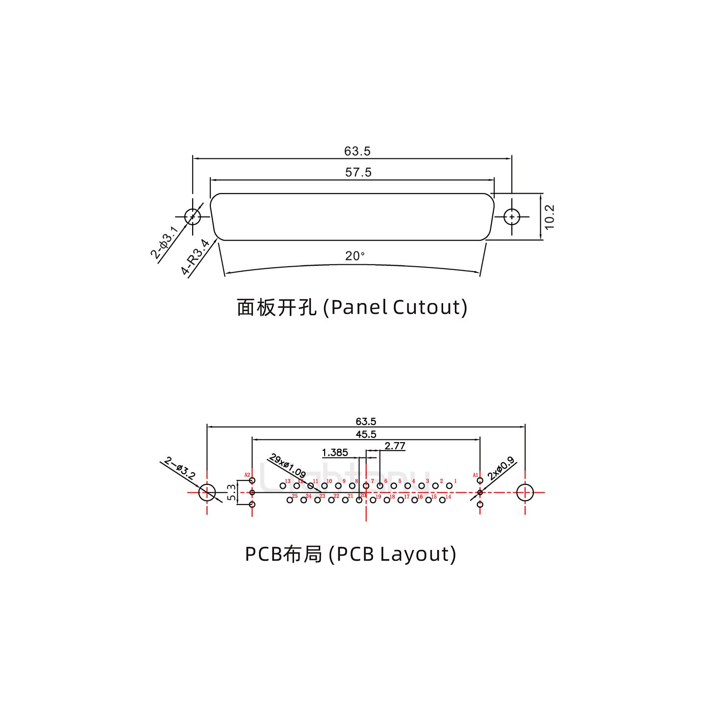 防水27W2母直插板/鉚魚叉/鎖螺絲/射頻同軸50歐姆