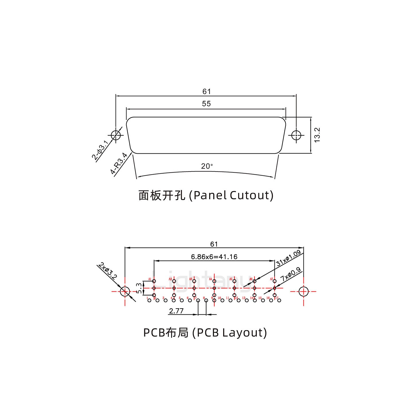 防水24W7母直插板/鉚魚叉/鎖螺絲/射頻同軸50歐姆