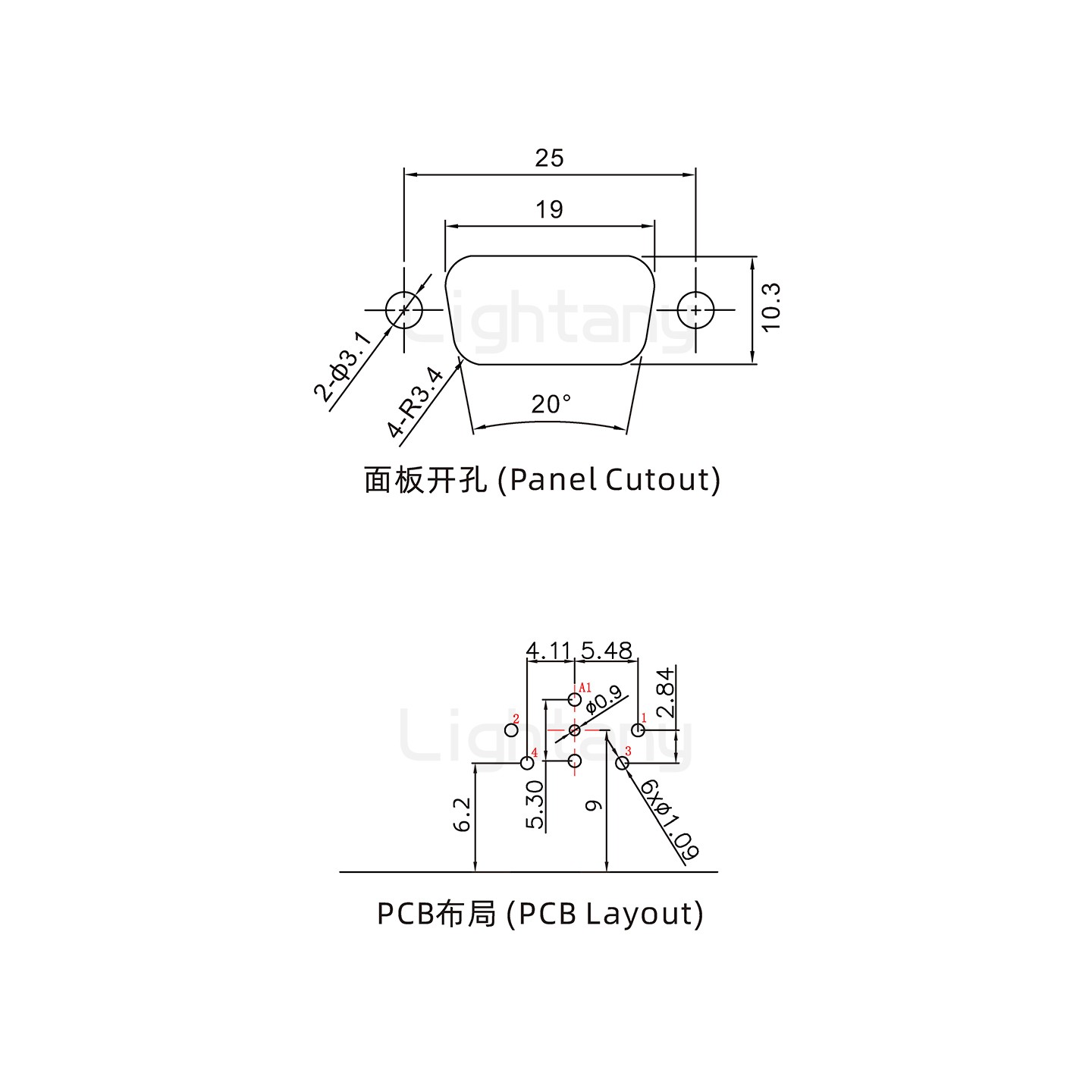 防水5W1母彎插板/鎖螺絲/射頻同軸50歐姆