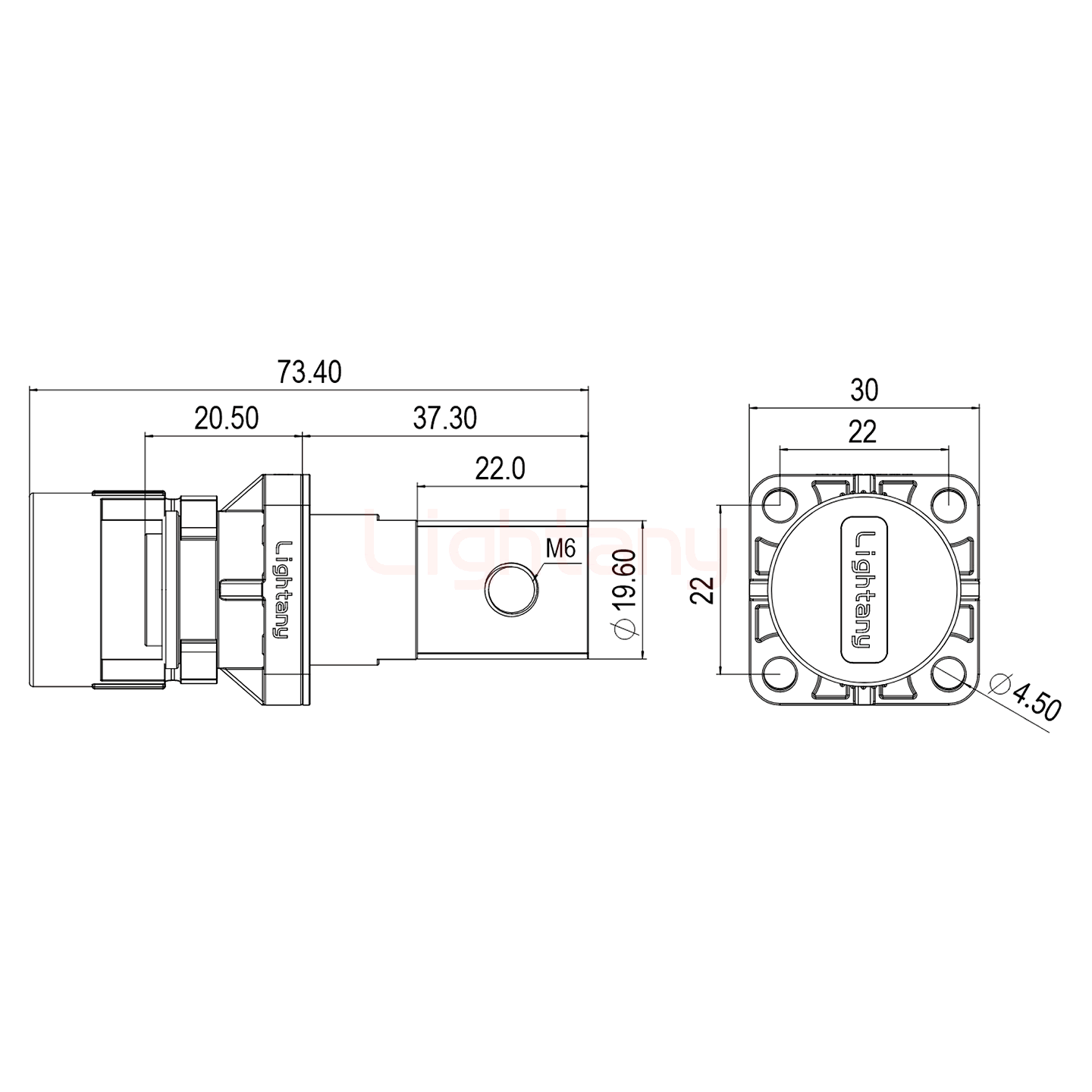 LTC1020BS-M1YL銅排螺紋穿墻插座 100/150/200A 橘黃