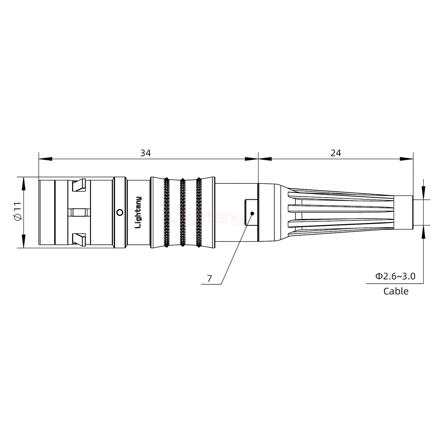 FGG.0K.004.CLAC30Z推拉自鎖帶護套直式插頭