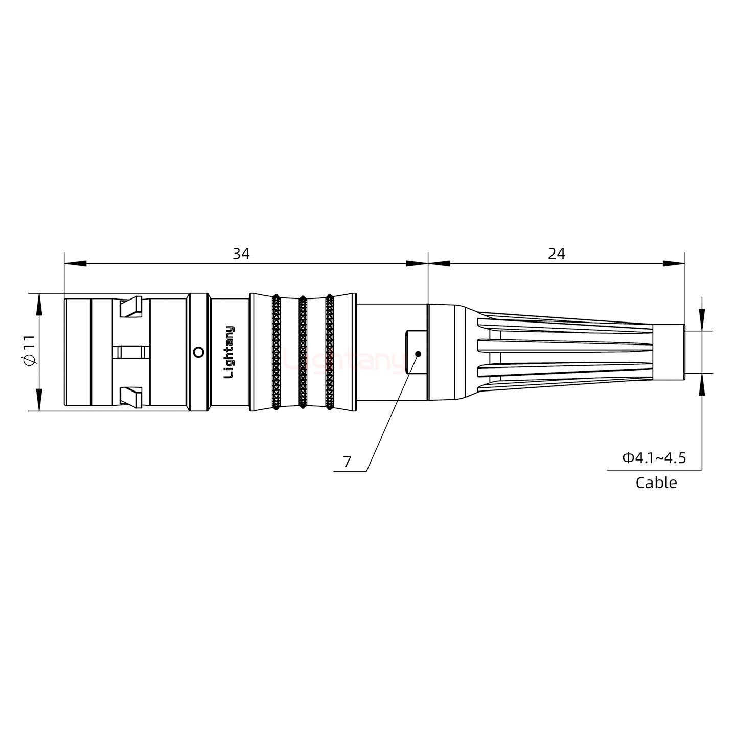 FGG.0K.005.CLAC45Z推拉自鎖帶護套直式插頭