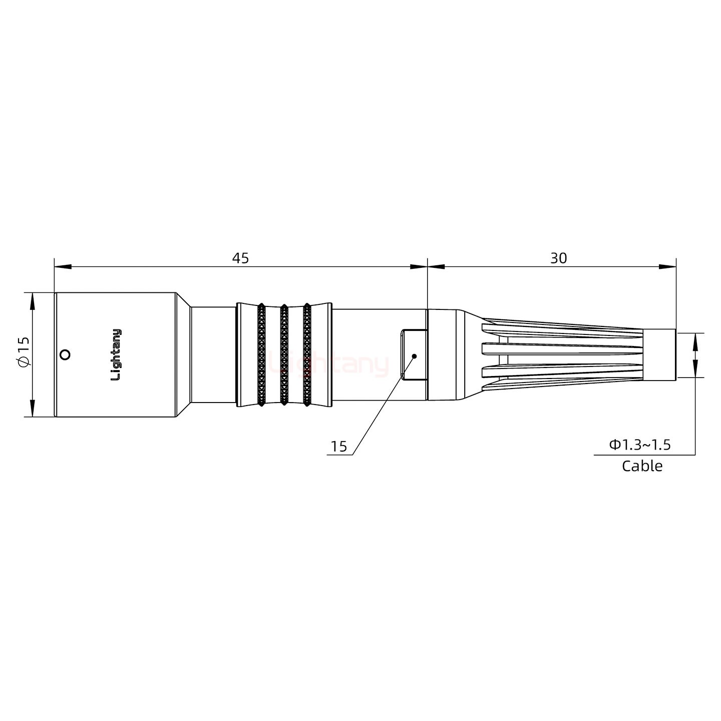 PHG.1K.002.CLAC15Z推拉自鎖帶護套浮動插座