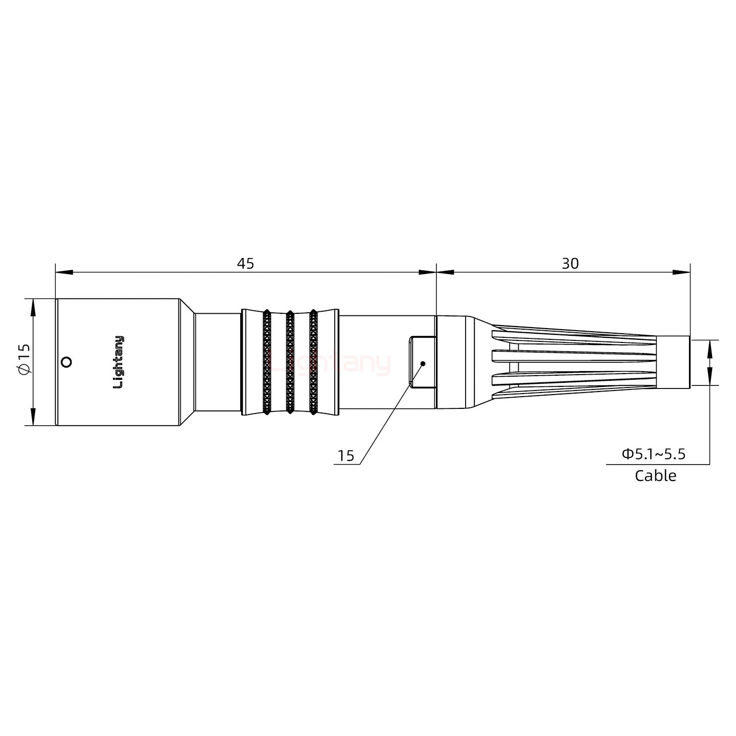 PHG.1K.005.CLAC55Z推拉自鎖帶護(hù)套浮動(dòng)插座