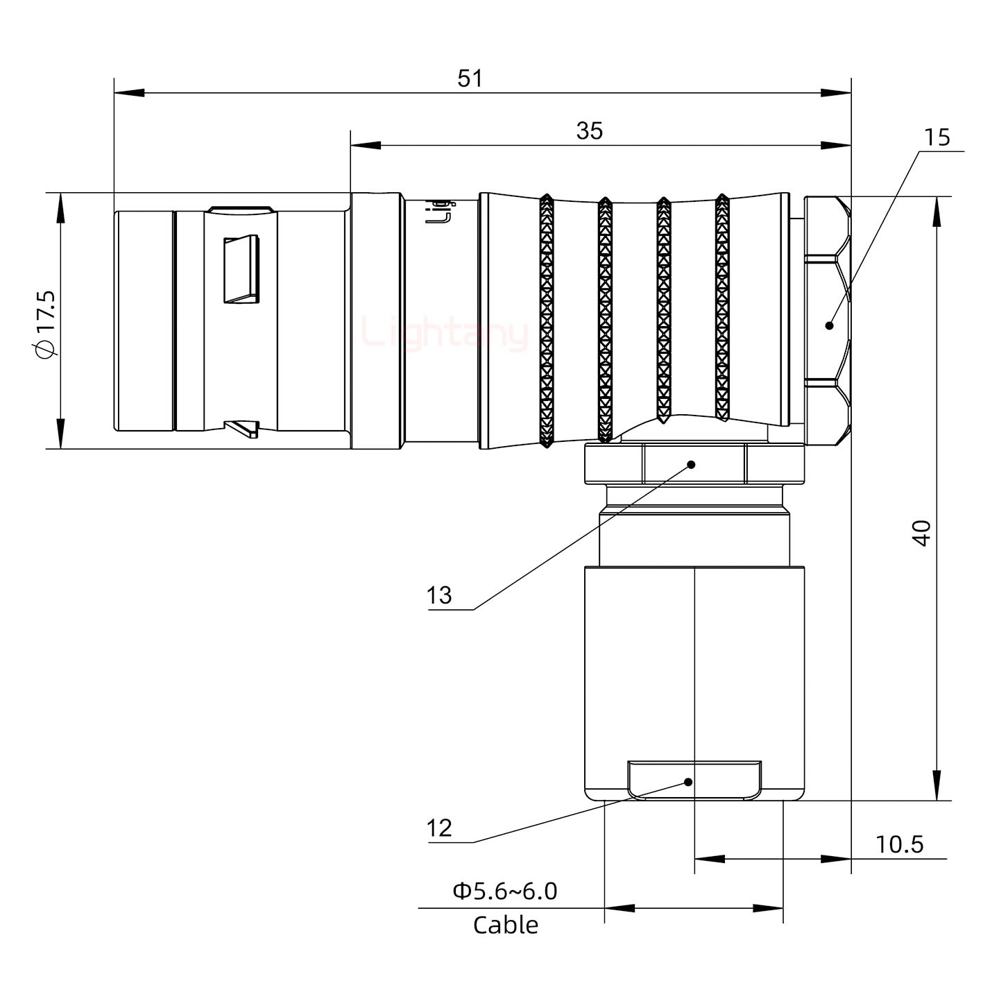 FHG.2K.012.CLAC60推拉自鎖彎式插頭